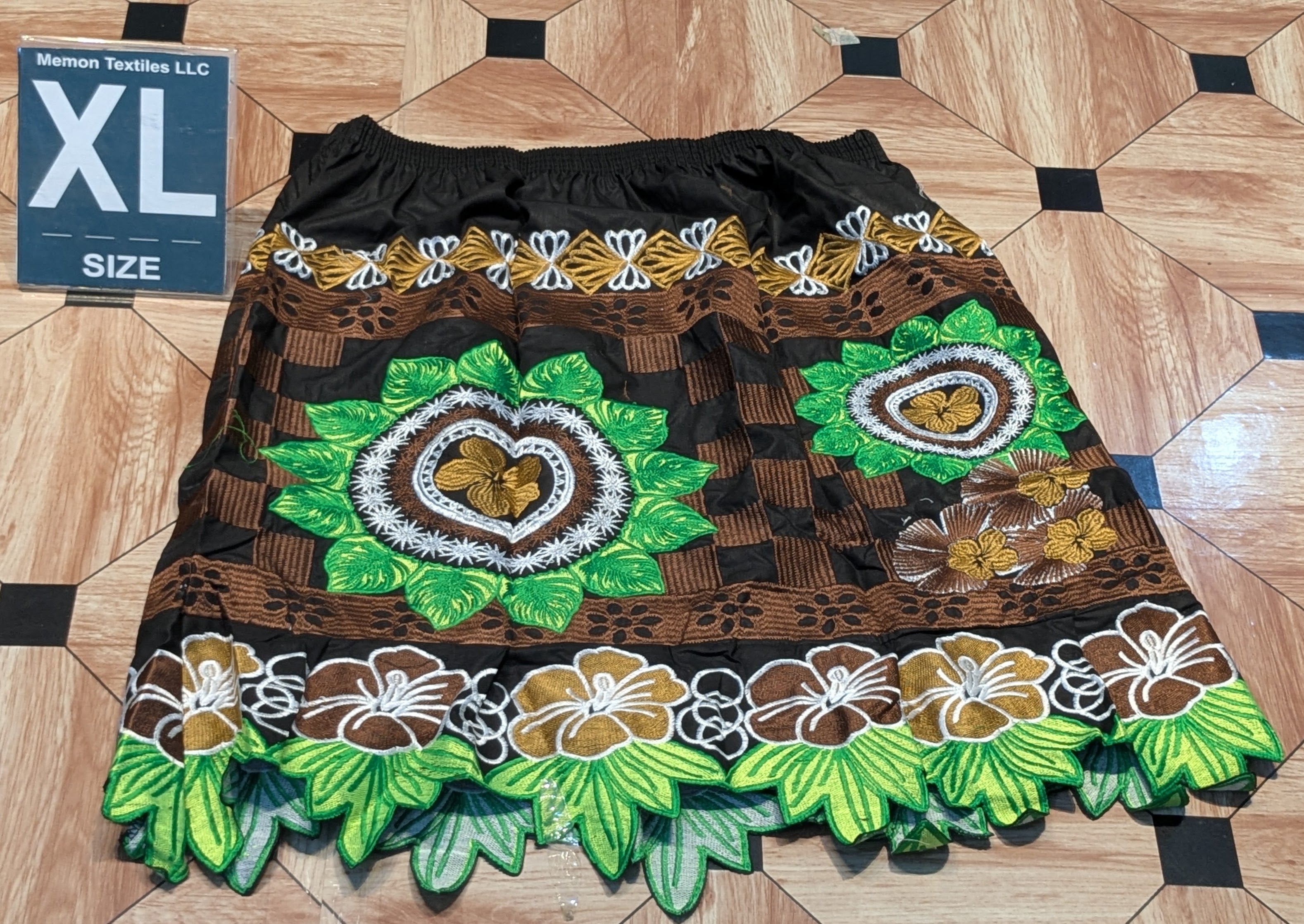 Floral Embroidered Island Skirts (Urohs) - XL
