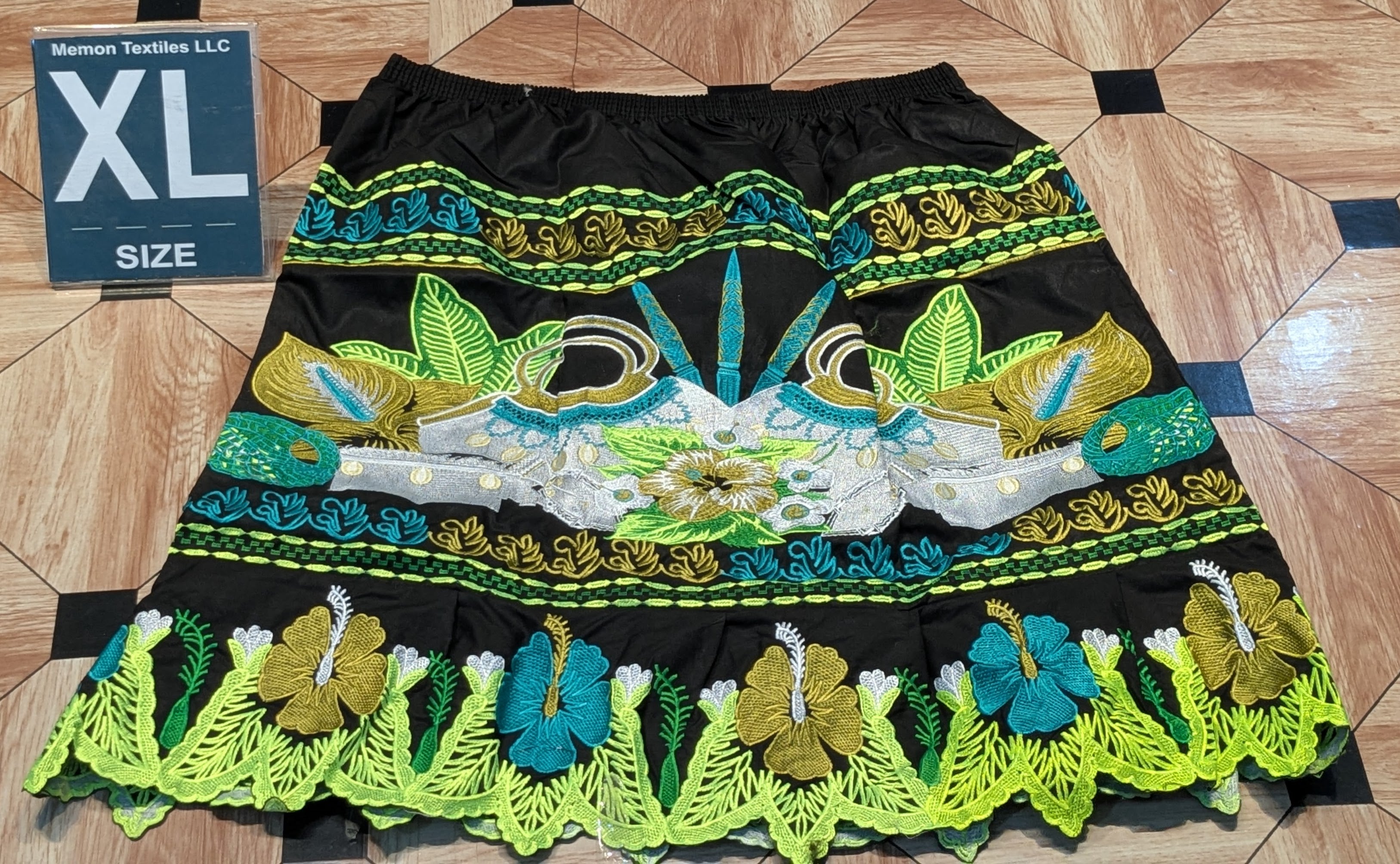 Floral Embroidered Island Skirts (Urohs) - XL
