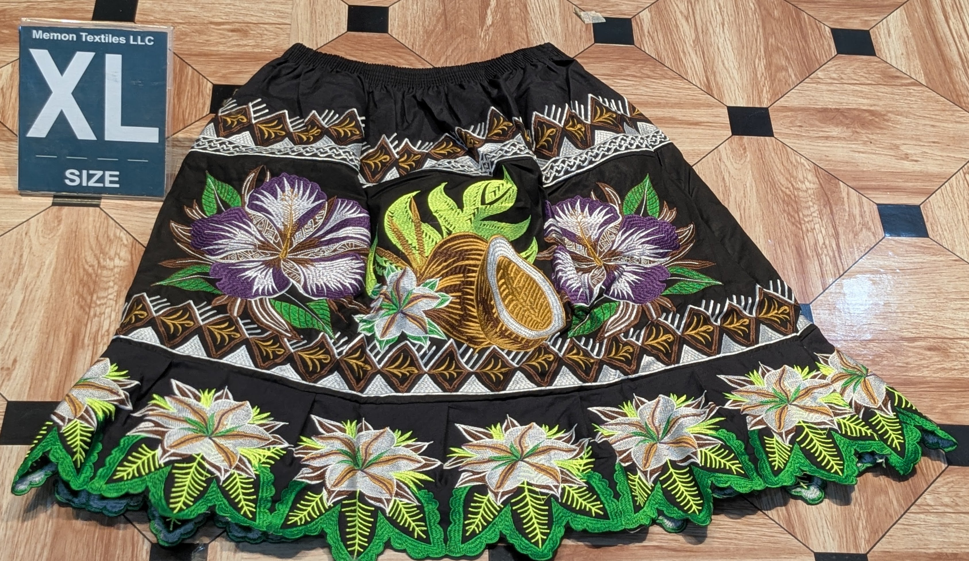 Floral Embroidered Island Skirts (Urohs) - XL