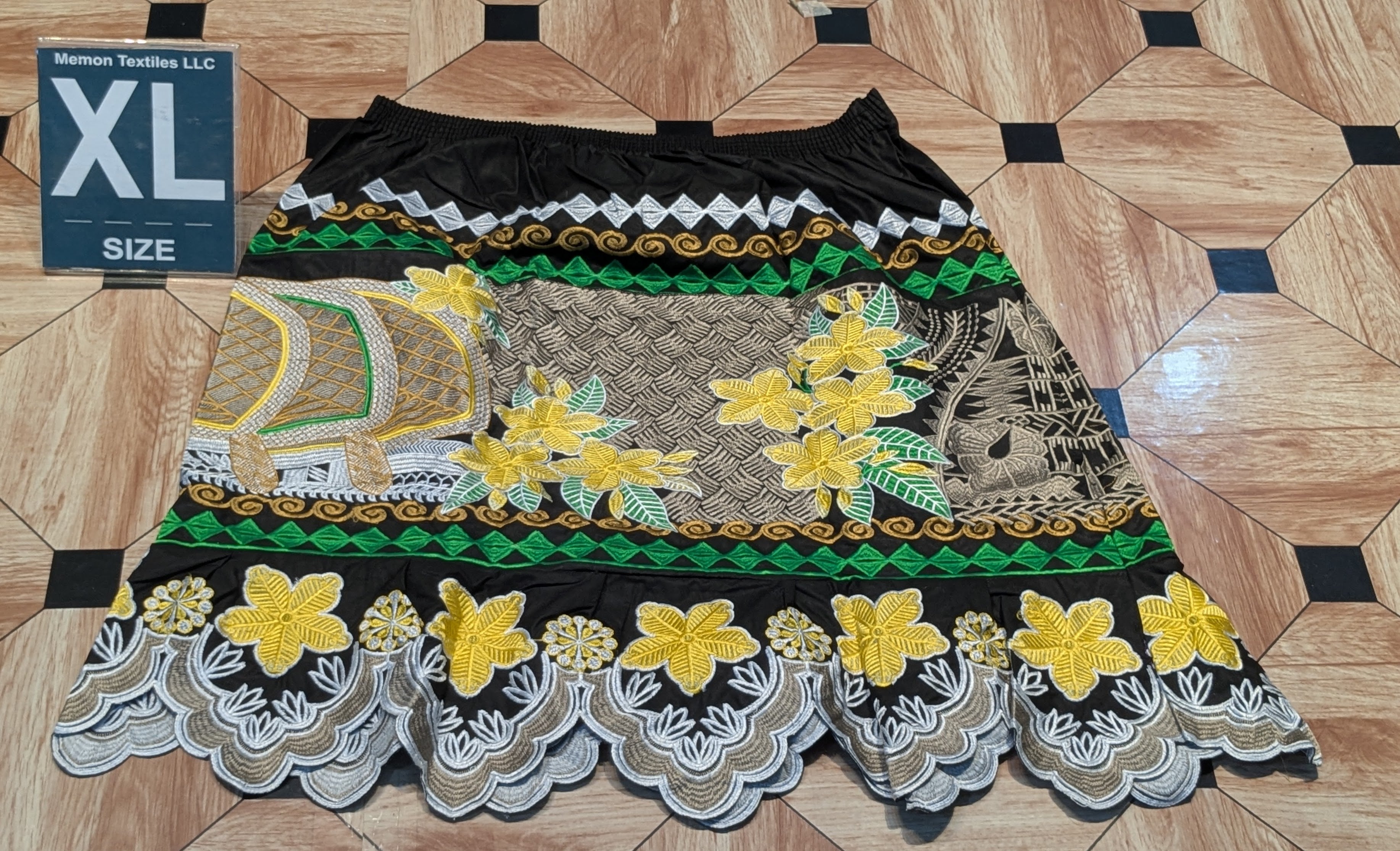 Floral Embroidered Island Skirts (Urohs) - XL