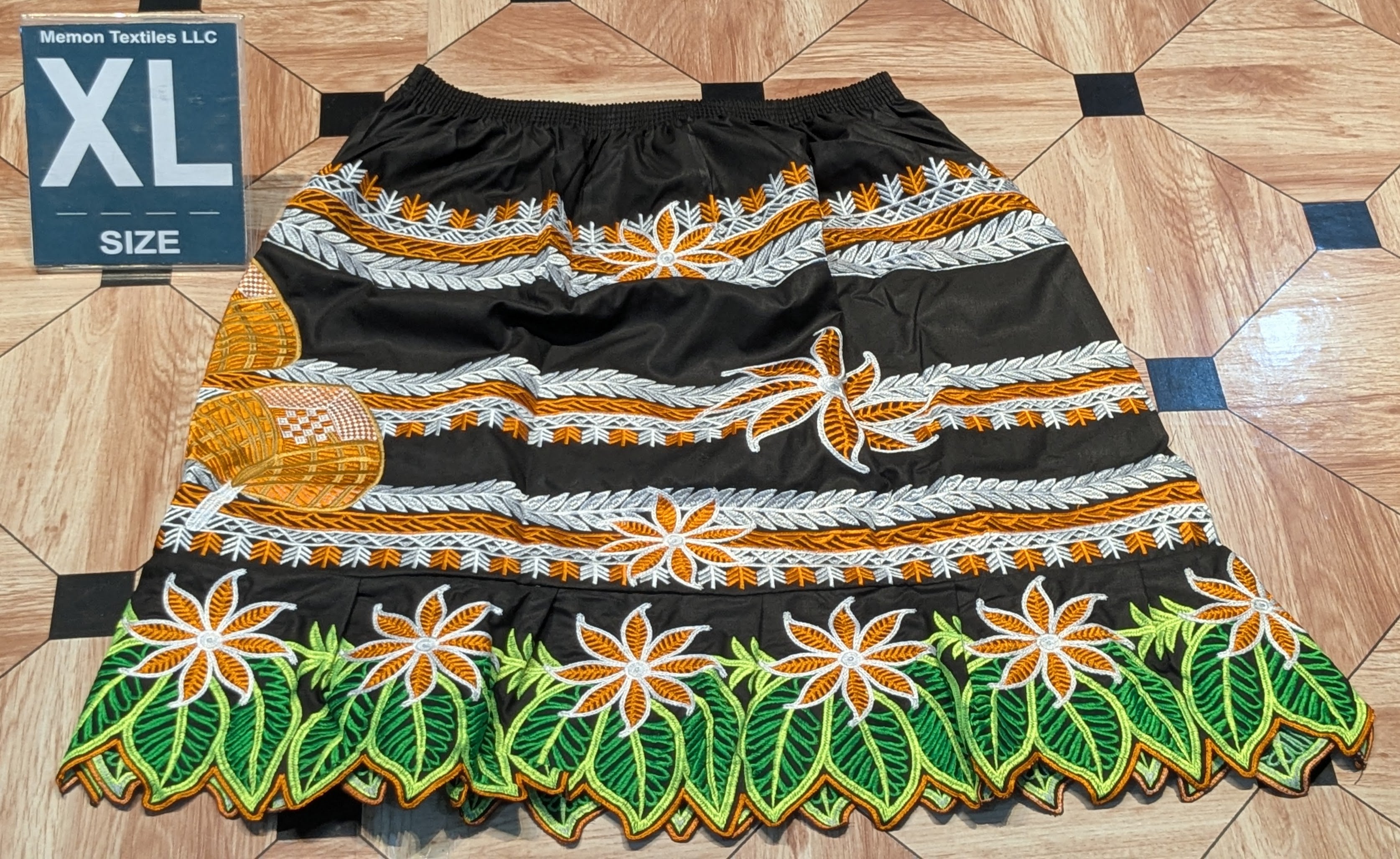Floral Embroidered Island Skirts (Urohs) - XL