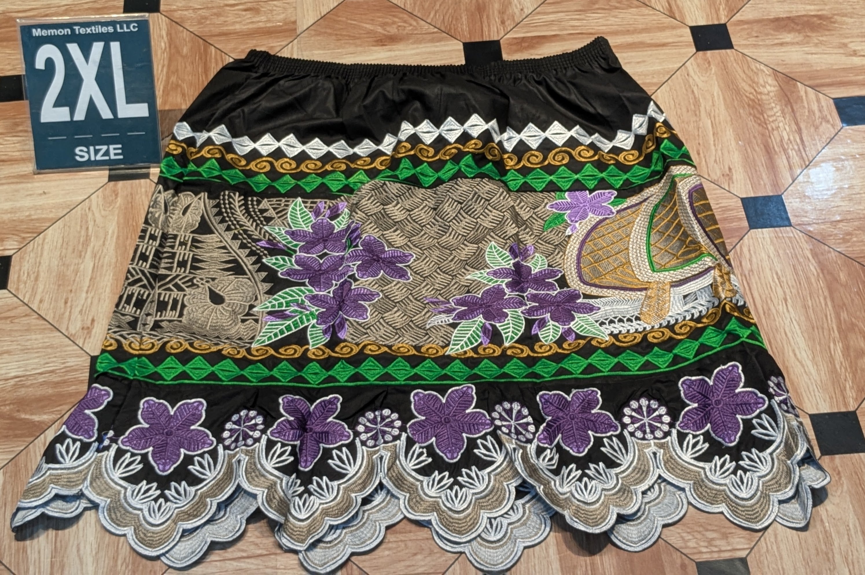 Floral Embroidered Island Skirts (Urohs) - 2XL