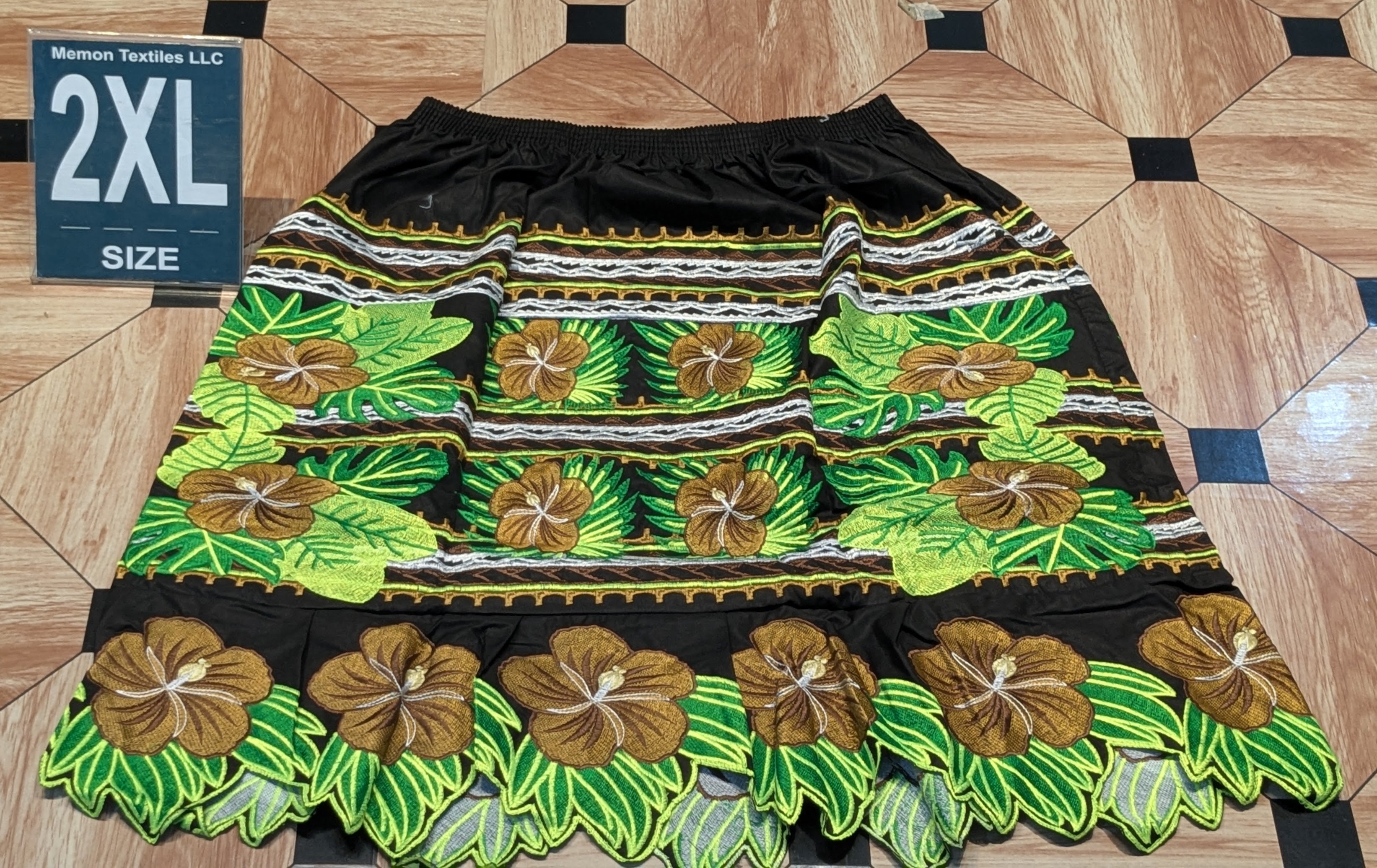 Floral Embroidered Island Skirts (Urohs) - 2XL