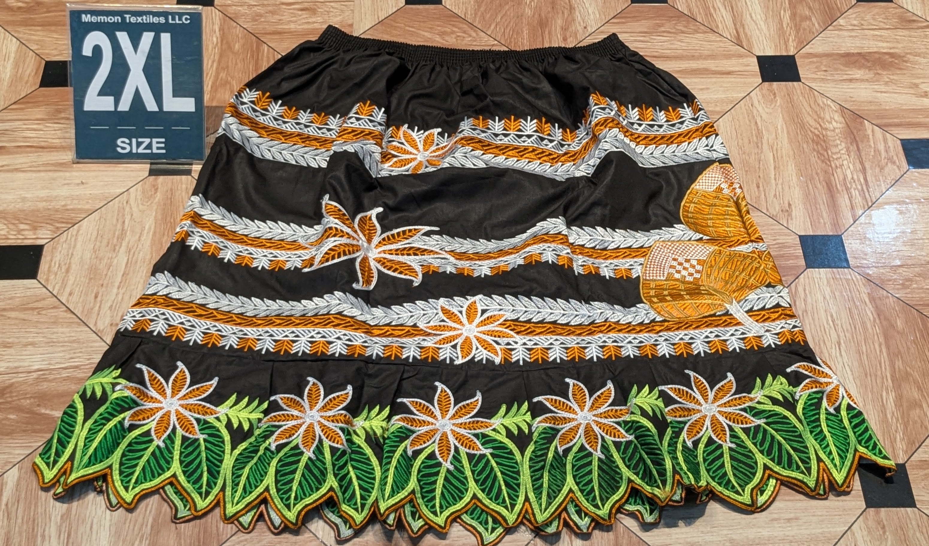 Floral Embroidered Island Skirts (Urohs) - 2XL
