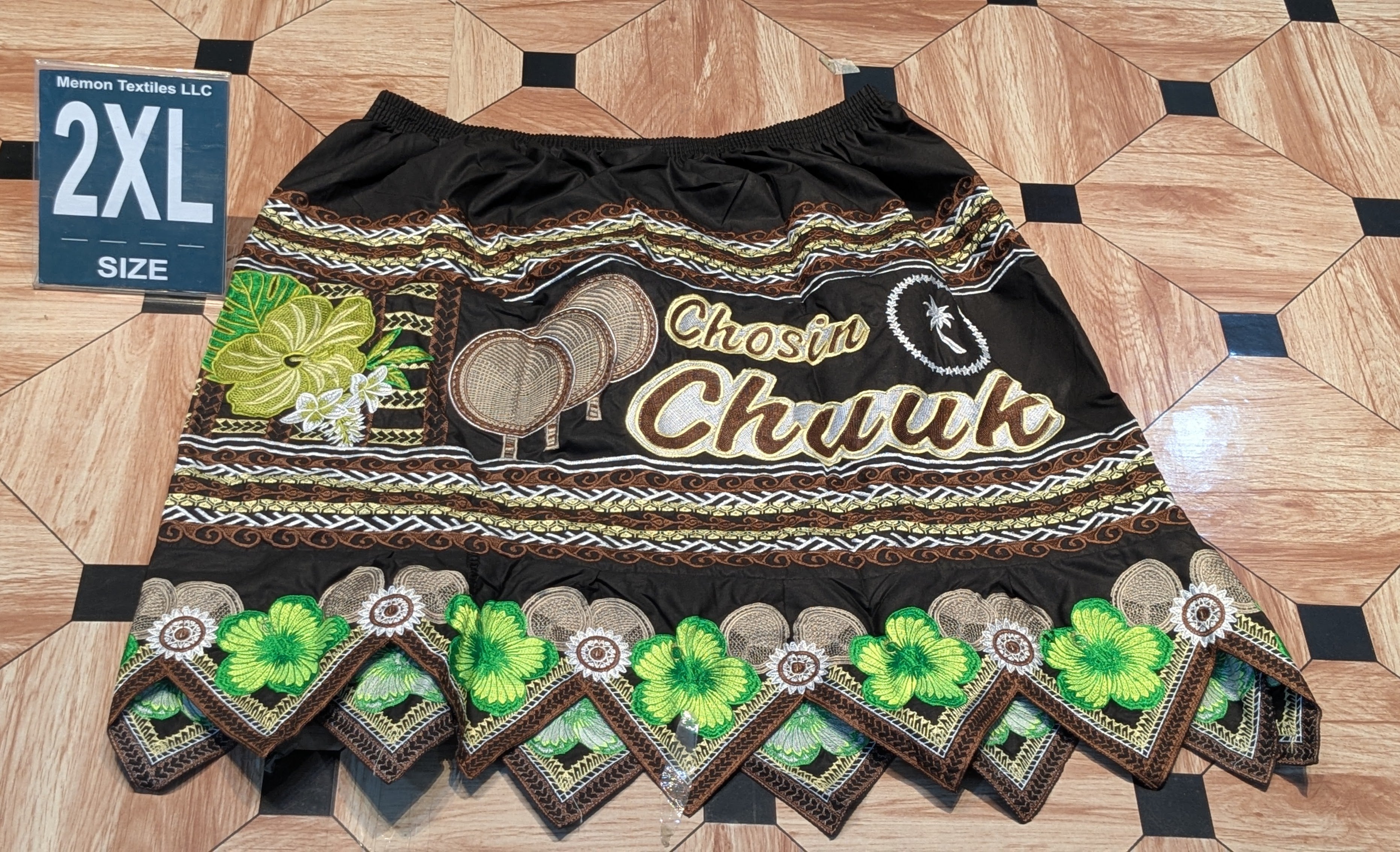 Floral Embroidered Island Skirts (Urohs) - 2XL