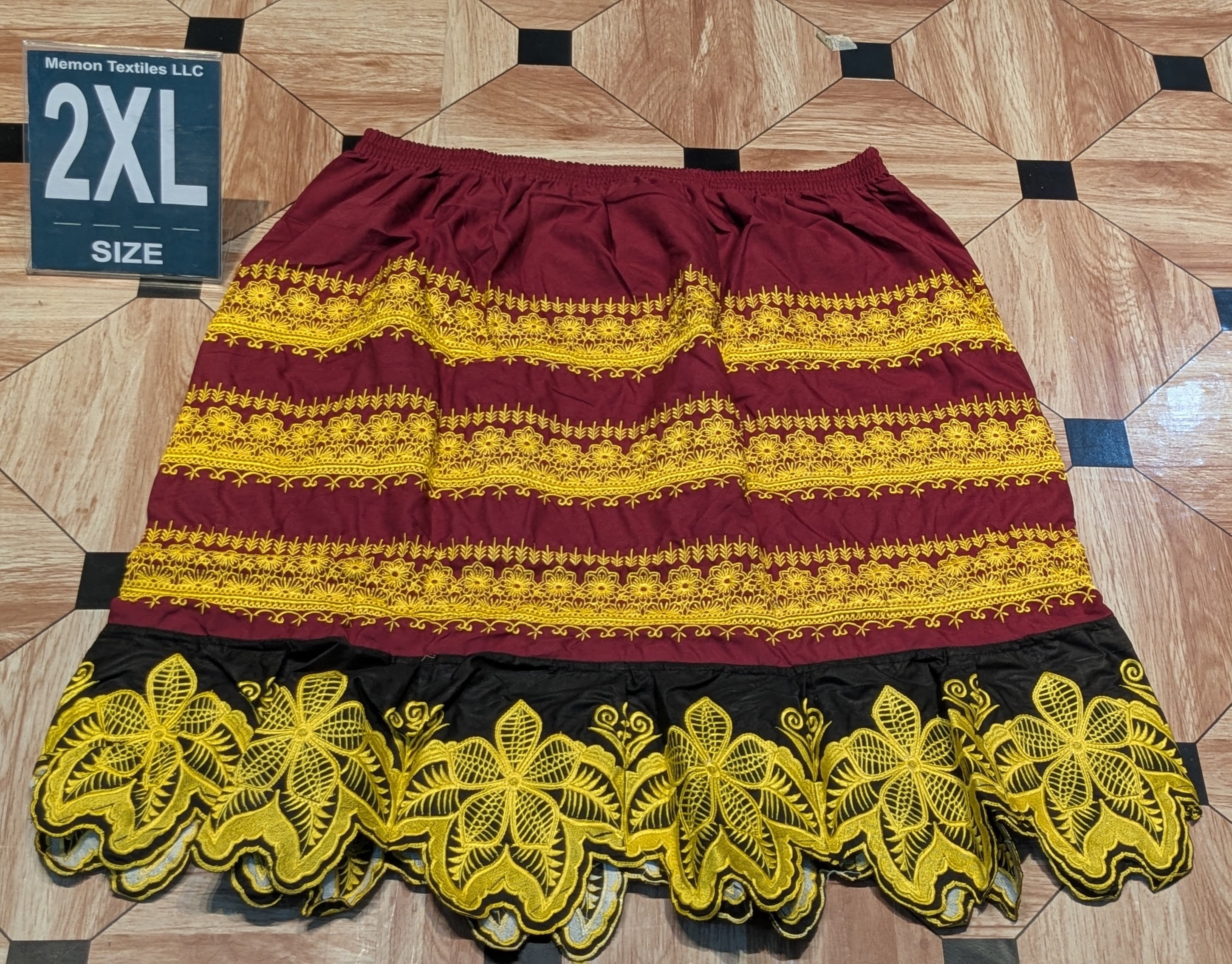 Floral Embroidered Island Skirts (Urohs) - 2XL