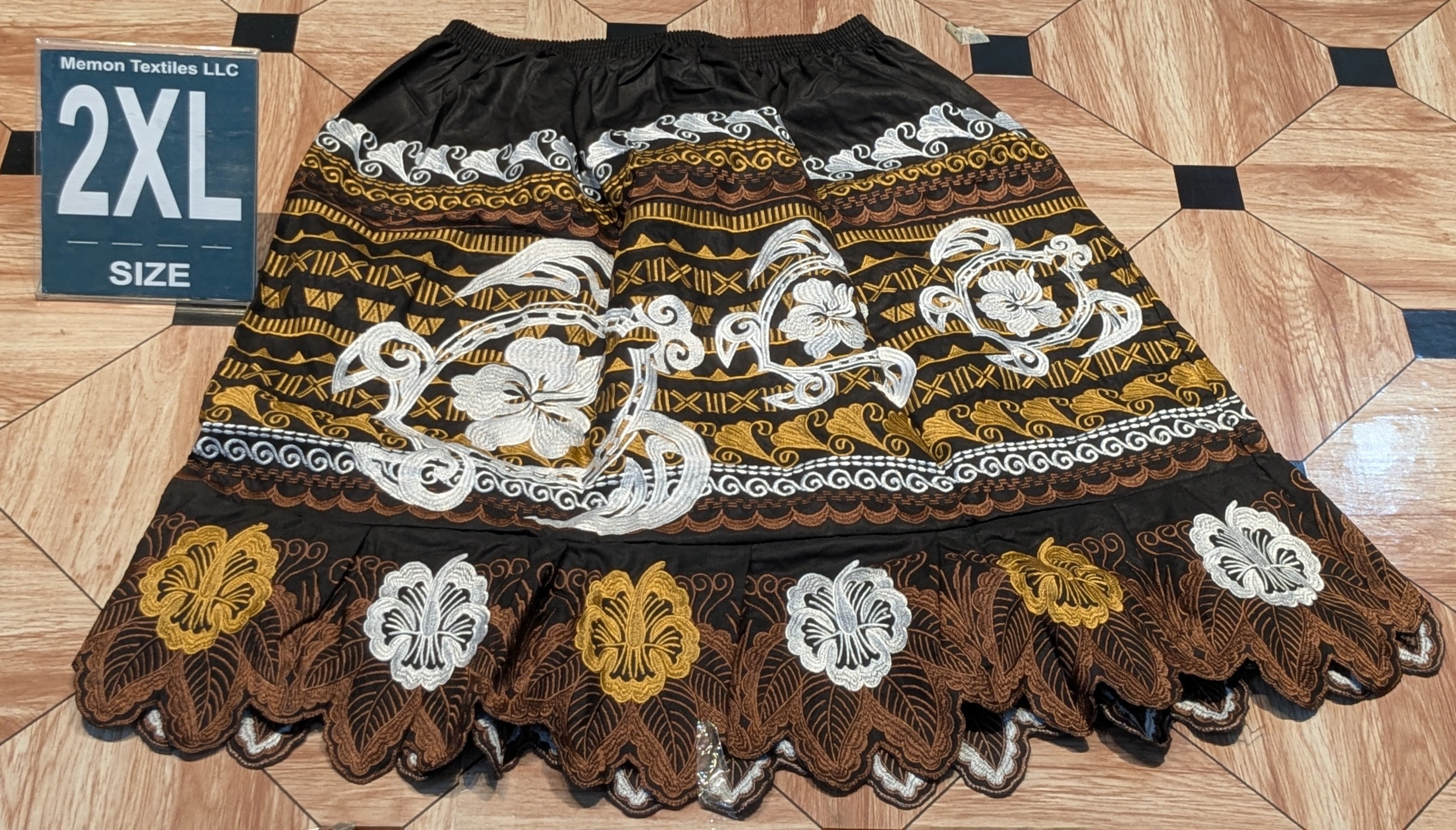 Floral Embroidered Island Skirts (Urohs) - 2XL