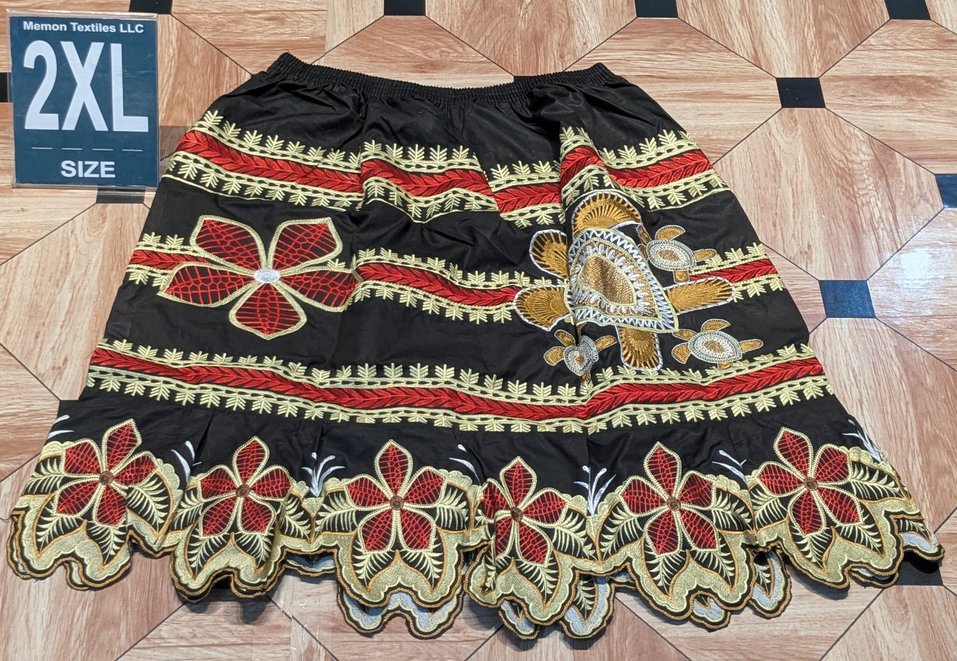 Floral Embroidered Island Skirts (Urohs) - 2XL