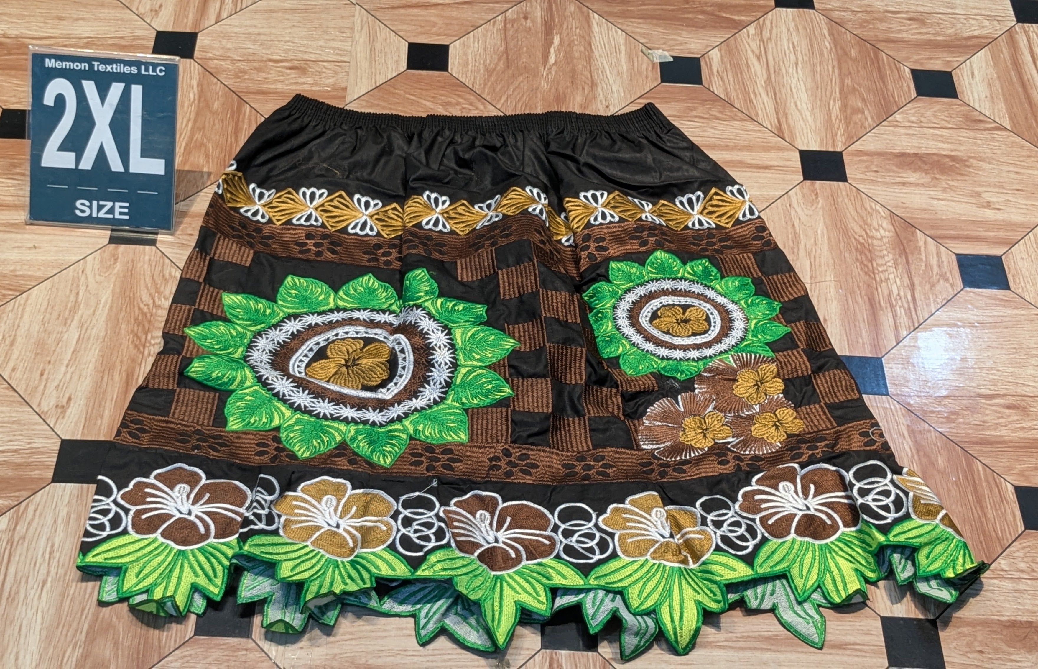 Floral Embroidered Island Skirts (Urohs) - 2XL