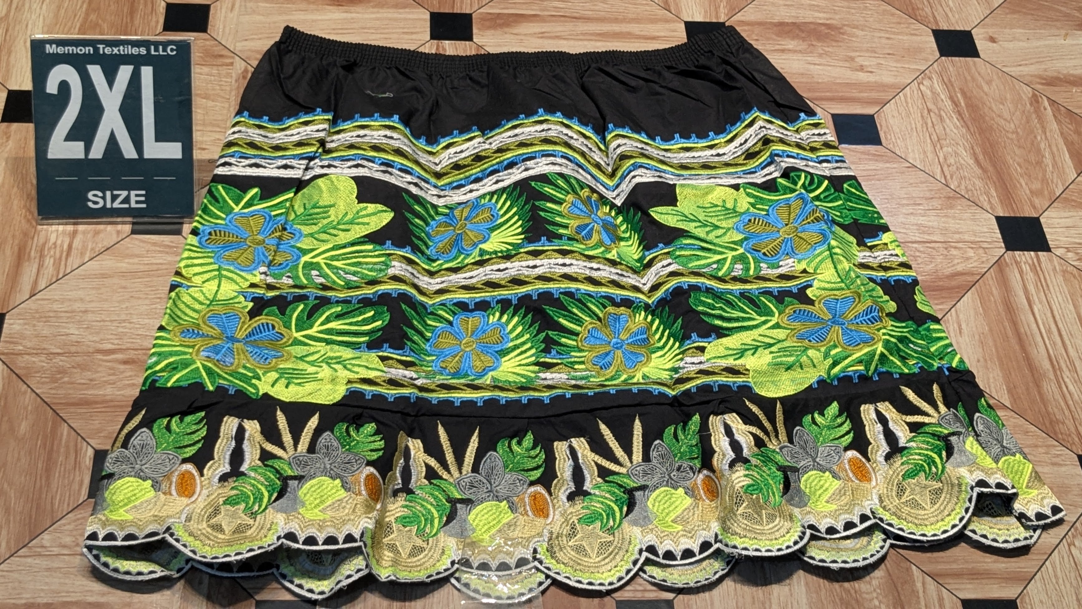 Floral Embroidered Island Skirts (Urohs) - 2XL