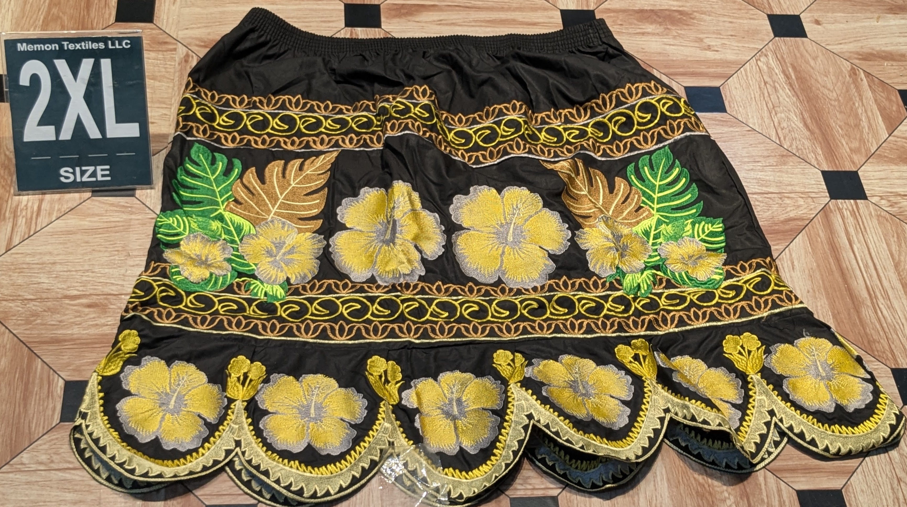 Floral Embroidered Island Skirts (Urohs) - 2XL