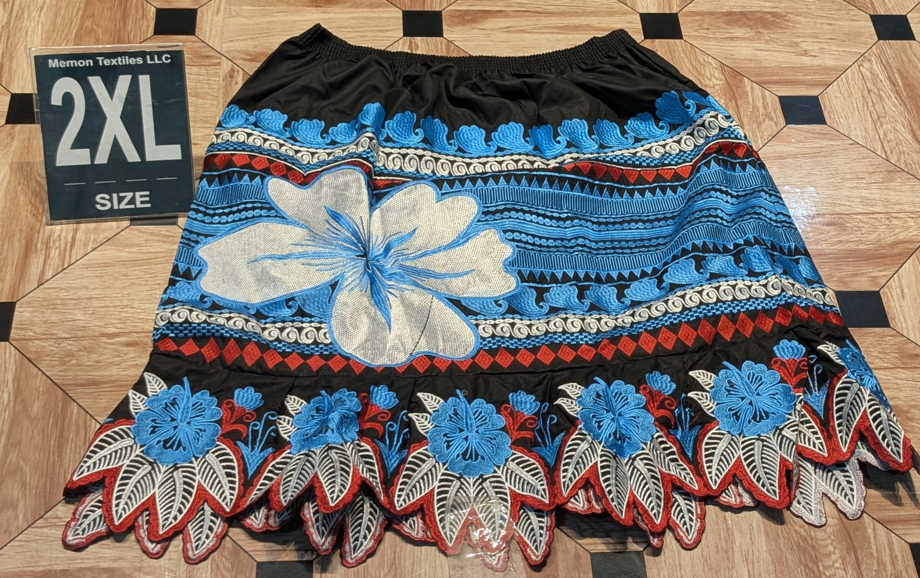 Floral Embroidered Island Skirts (Urohs) - 2XL