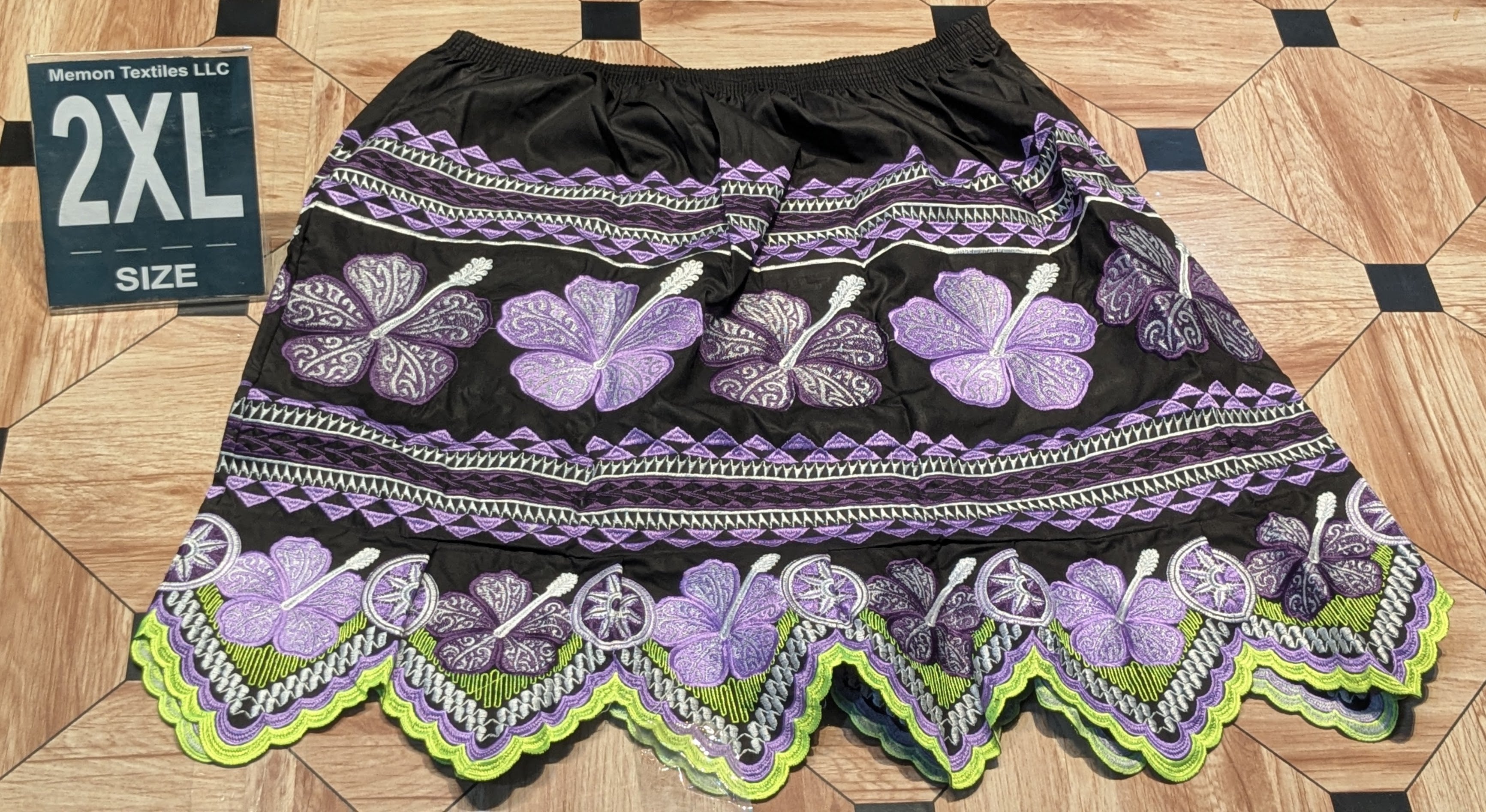 Floral Embroidered Island Skirts (Urohs) - 2XL