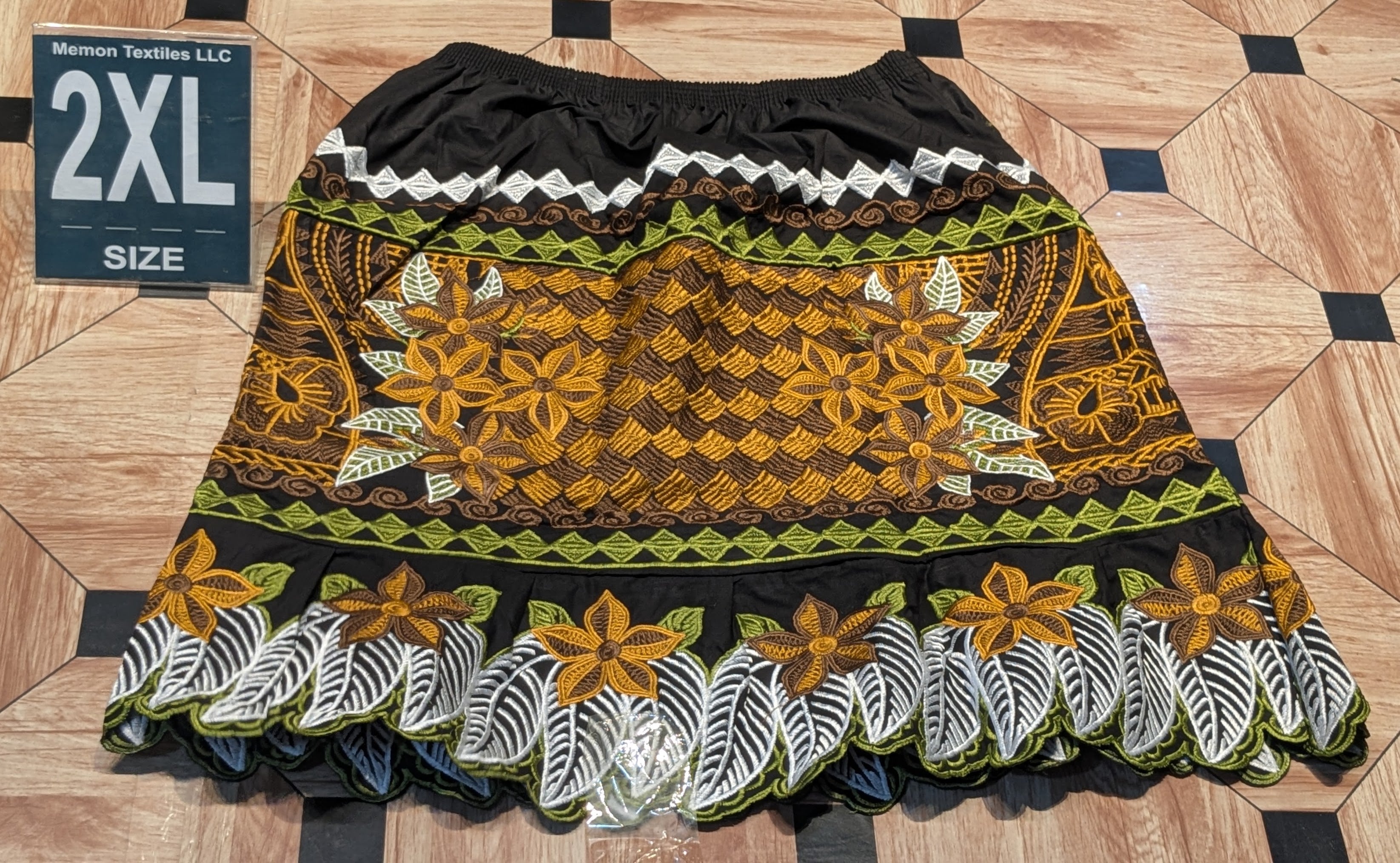 Floral Embroidered Island Skirts (Urohs) - 2XL