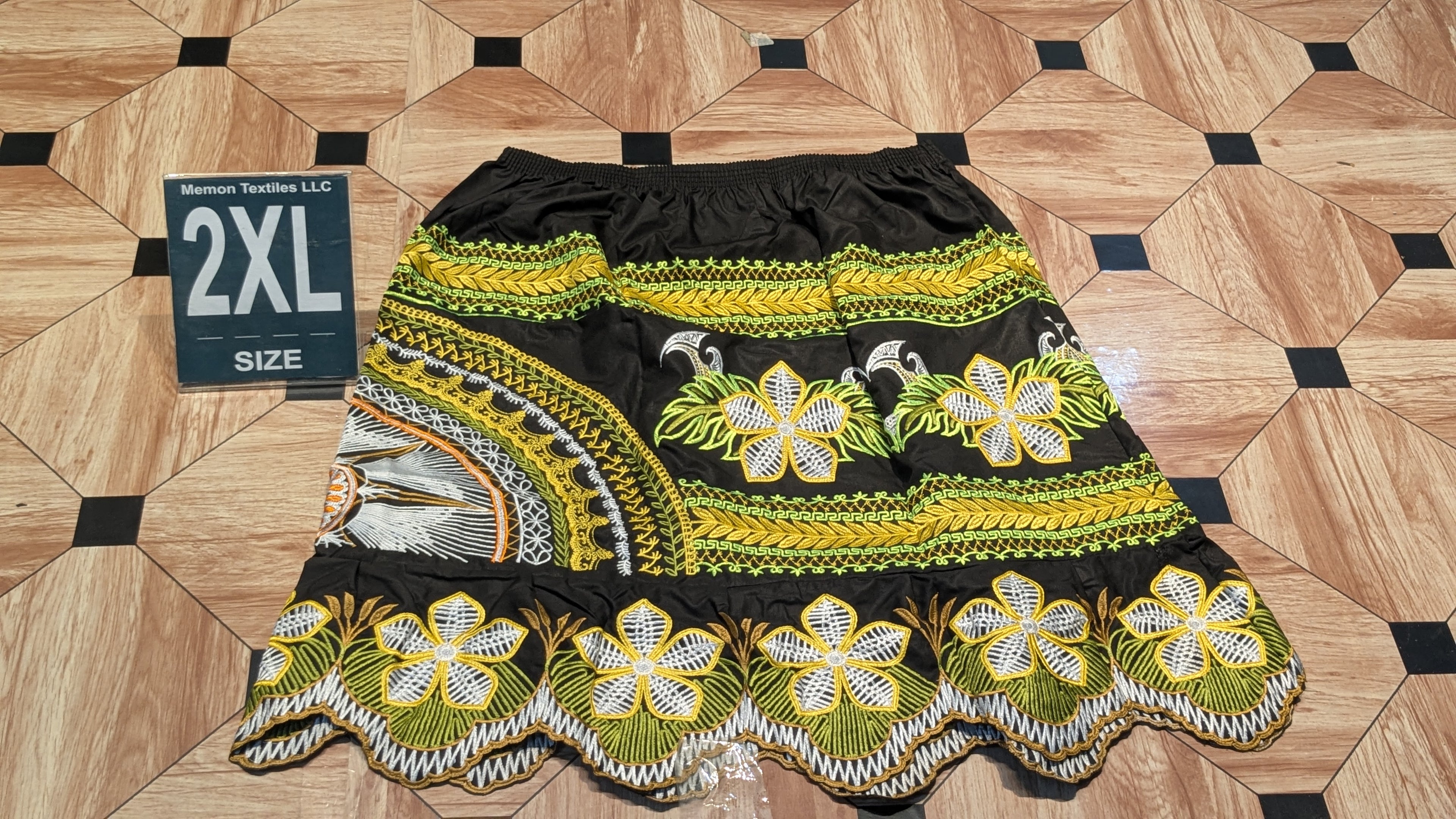Floral Embroidered Island Skirts (Urohs) - 2XL
