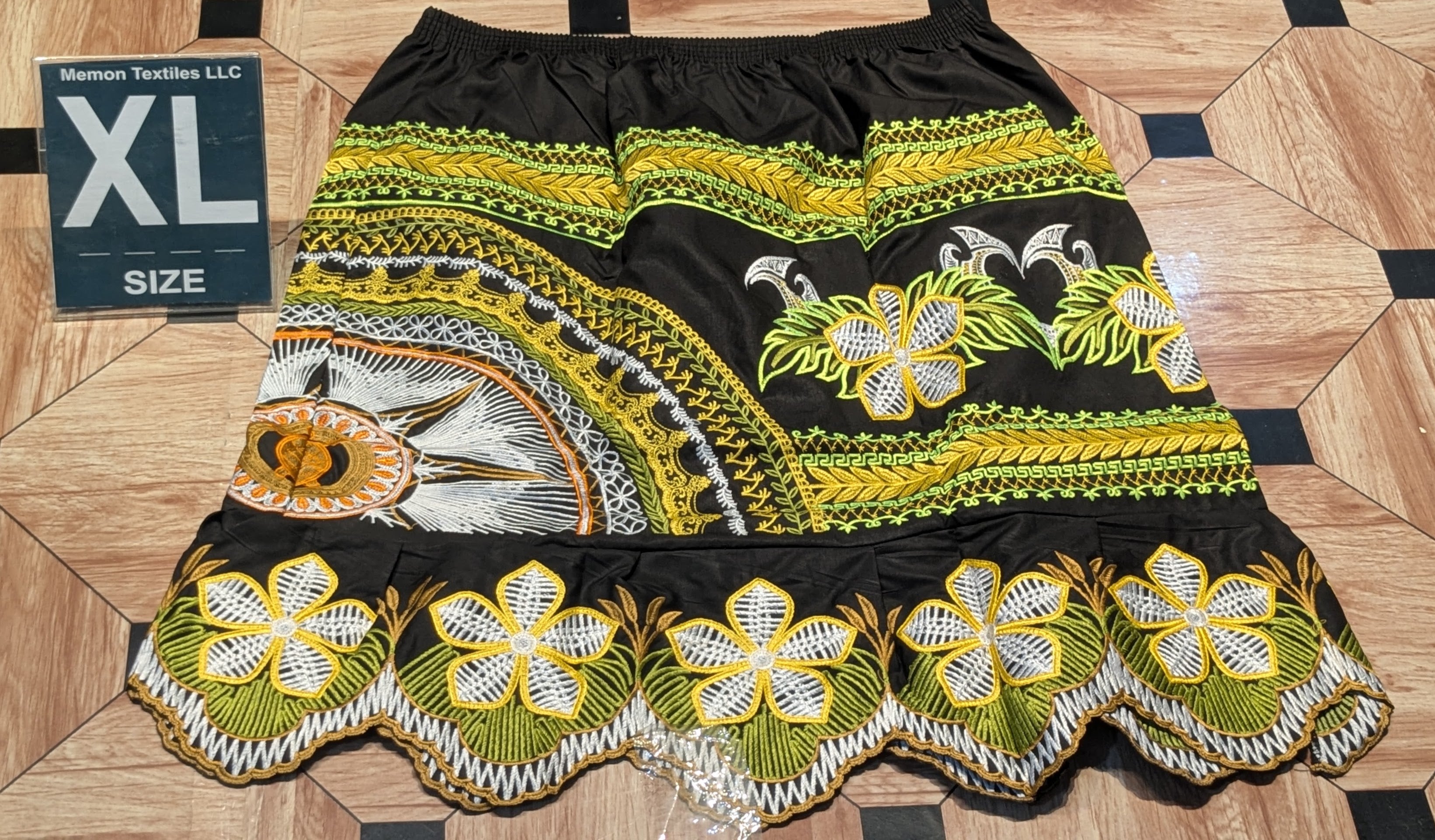Floral Embroidered Island Skirts (Urohs) - XL