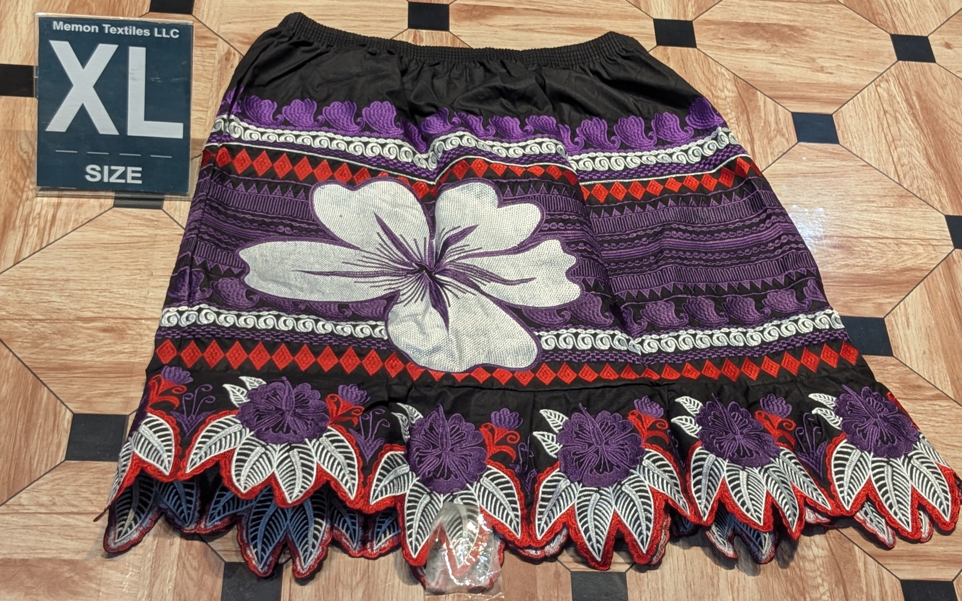 Floral Embroidered Island Skirts (Urohs) - XL