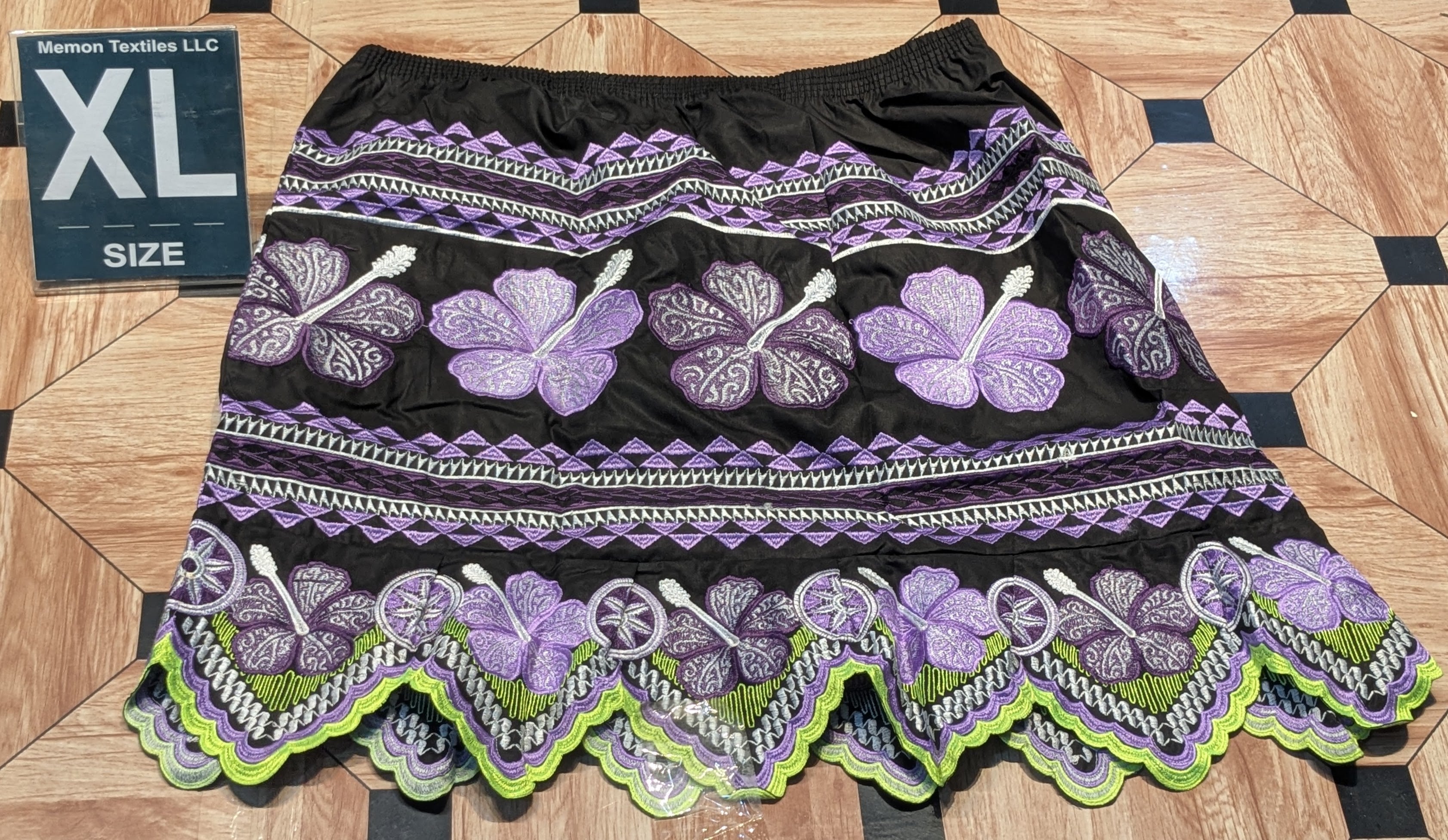 Floral Embroidered Island Skirts (Urohs) - XL