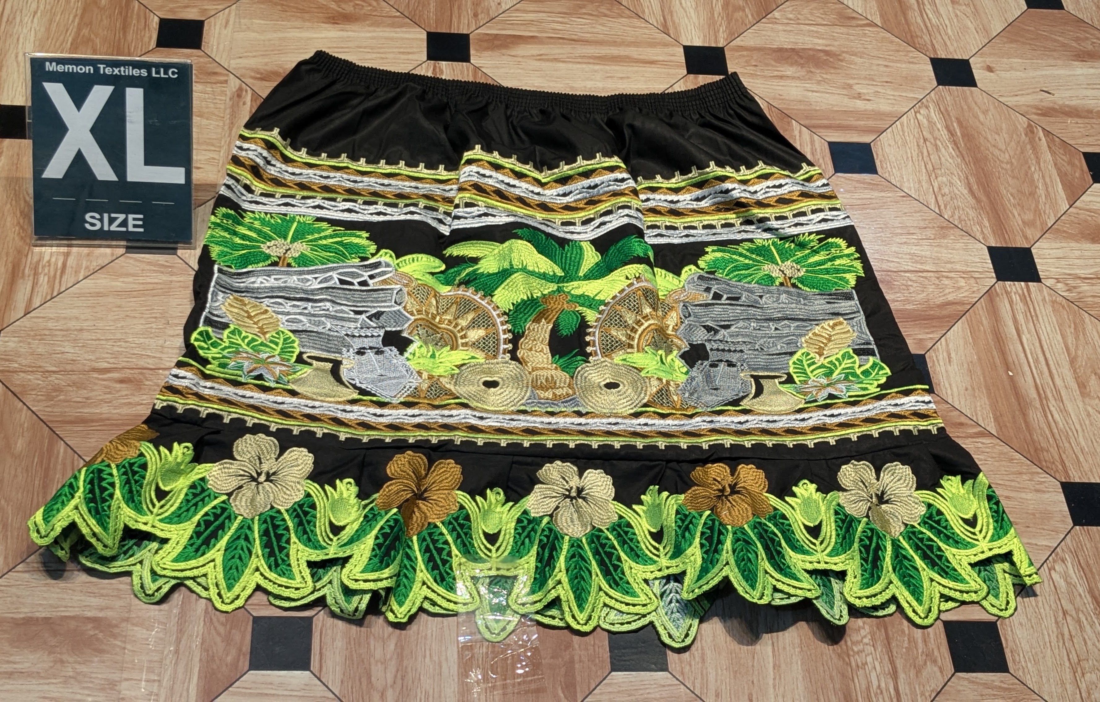 Floral Embroidered Island Skirts (Urohs) - XL