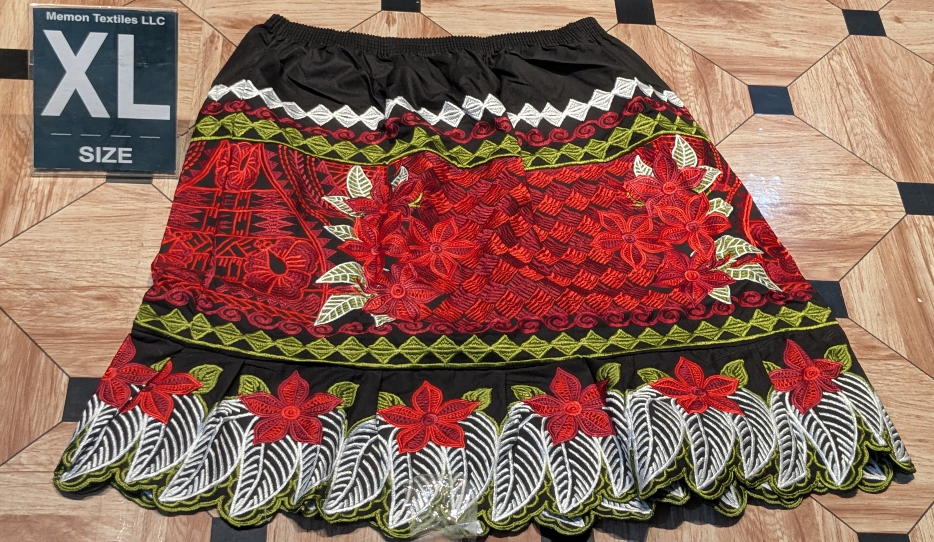 Floral Embroidered Island Skirts (Urohs) - XL
