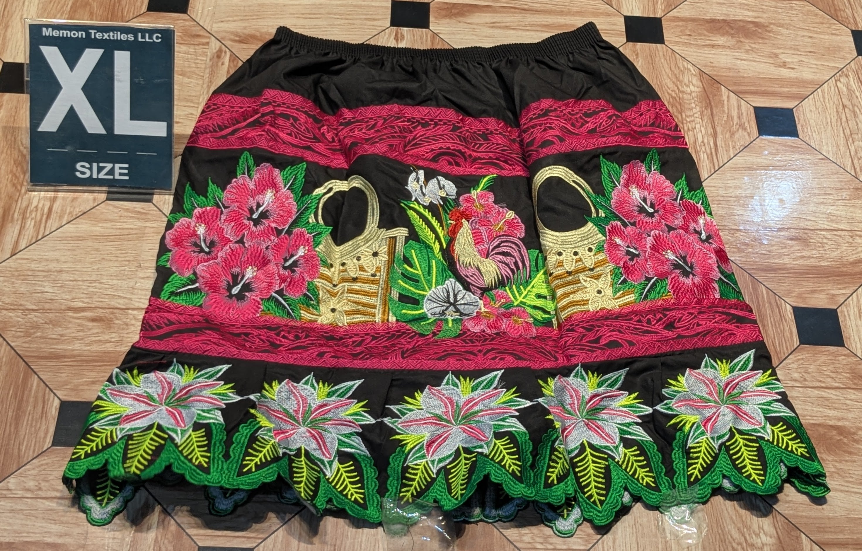 Floral Embroidered Island Skirts (Urohs) - XL