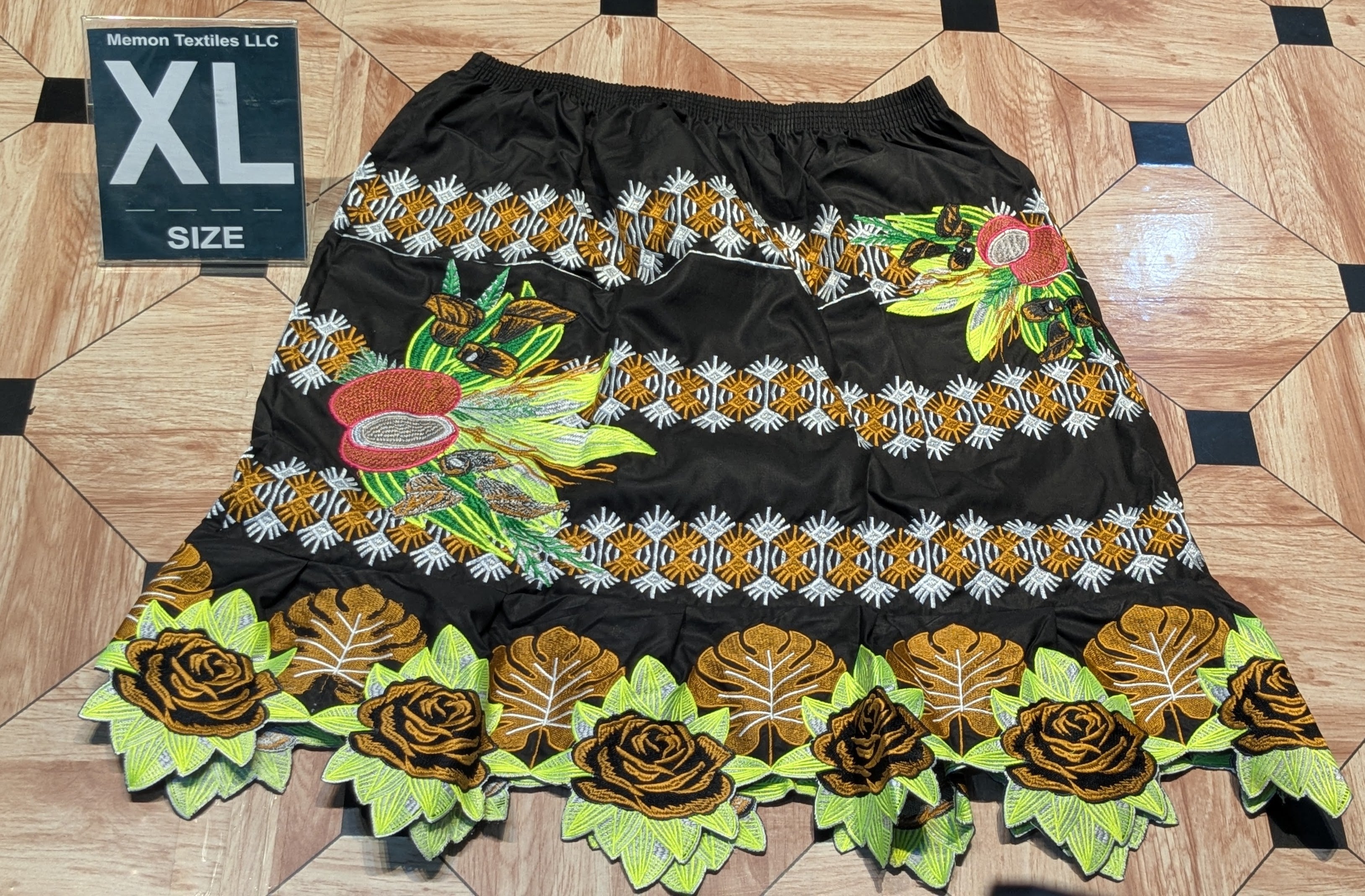 Floral Embroidered Island Skirts (Urohs) - XL