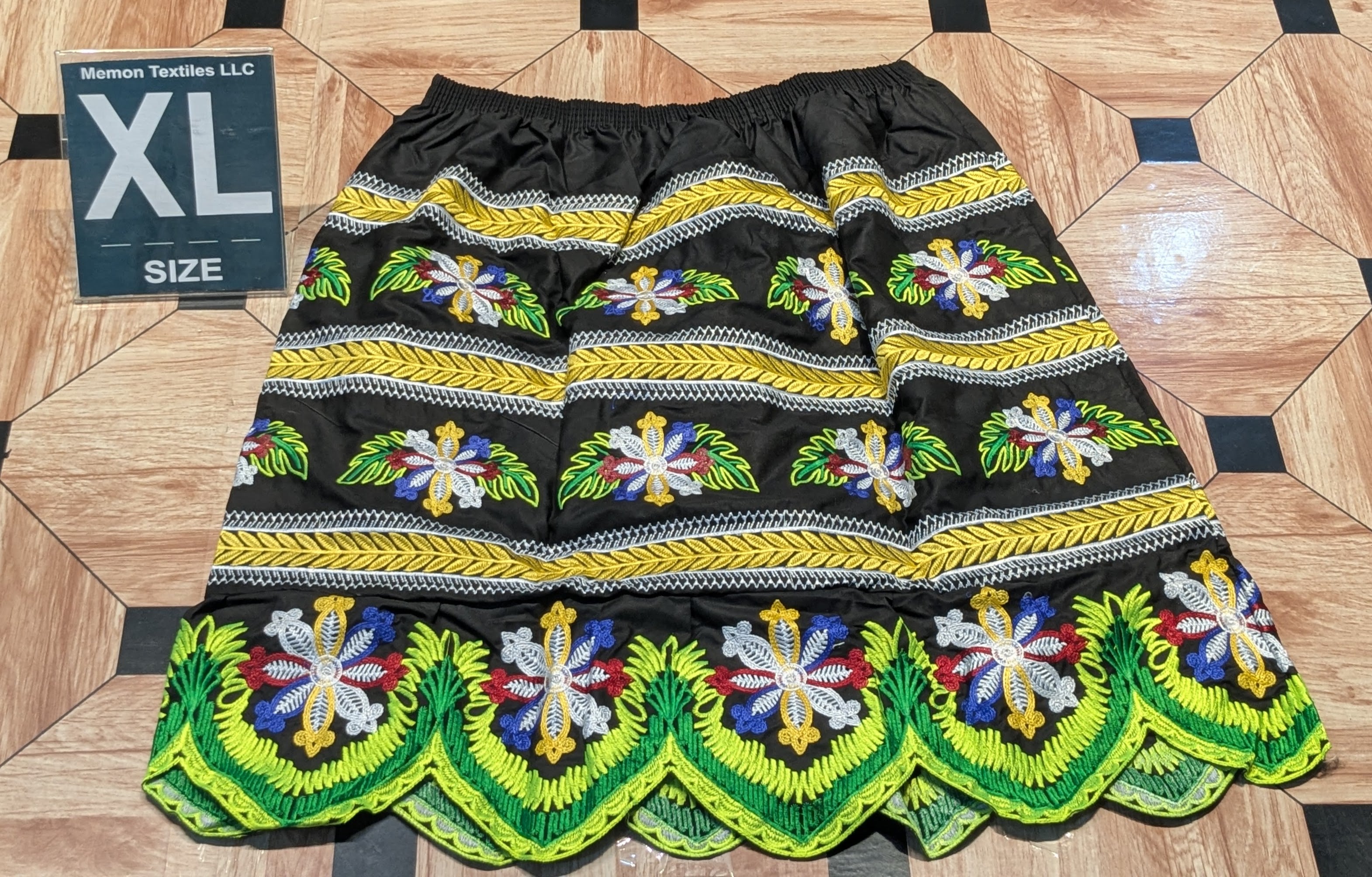 Floral Embroidered Island Skirts (Urohs) - XL