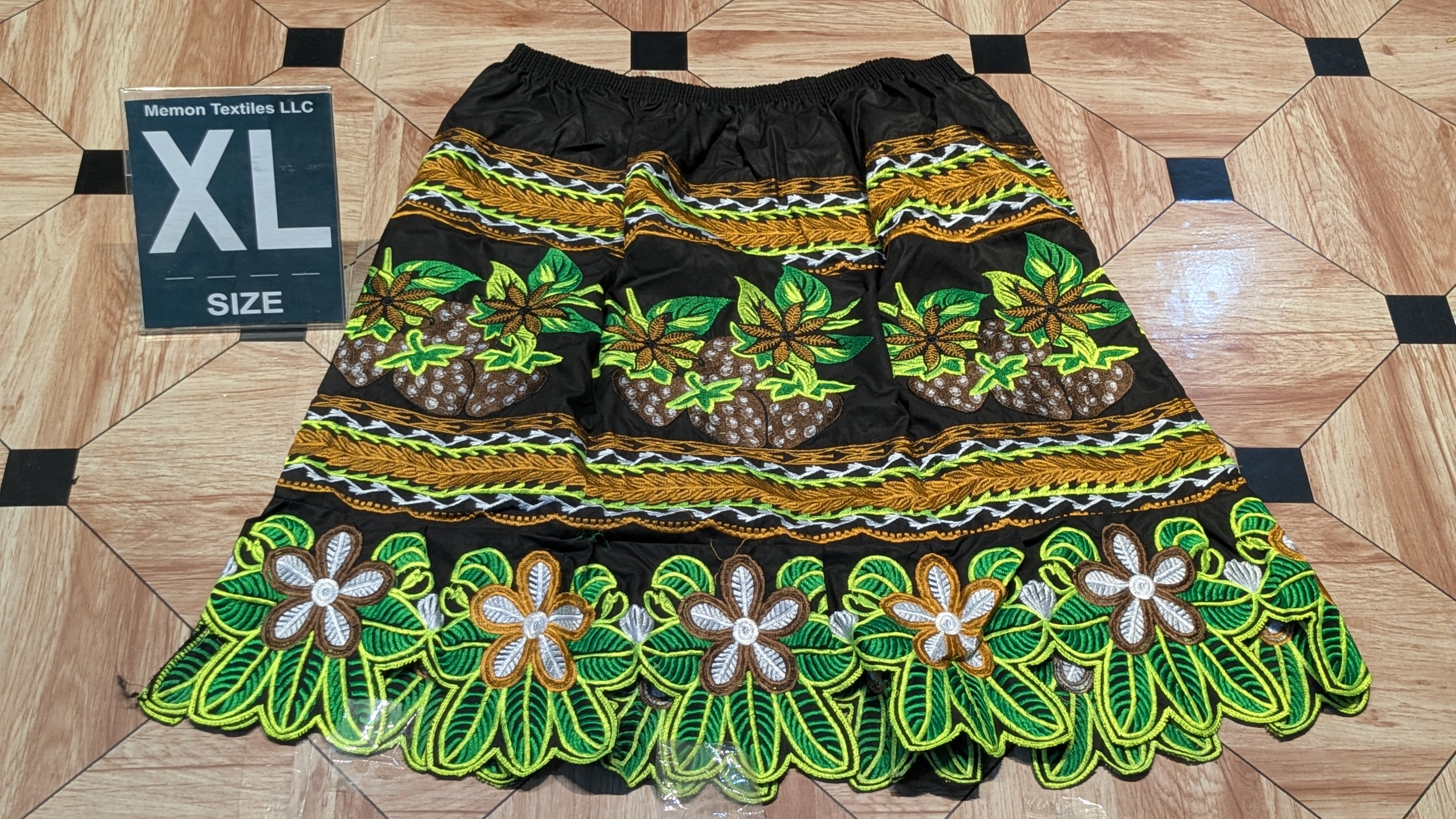 Floral Embroidered Island Skirts (Urohs) - XL