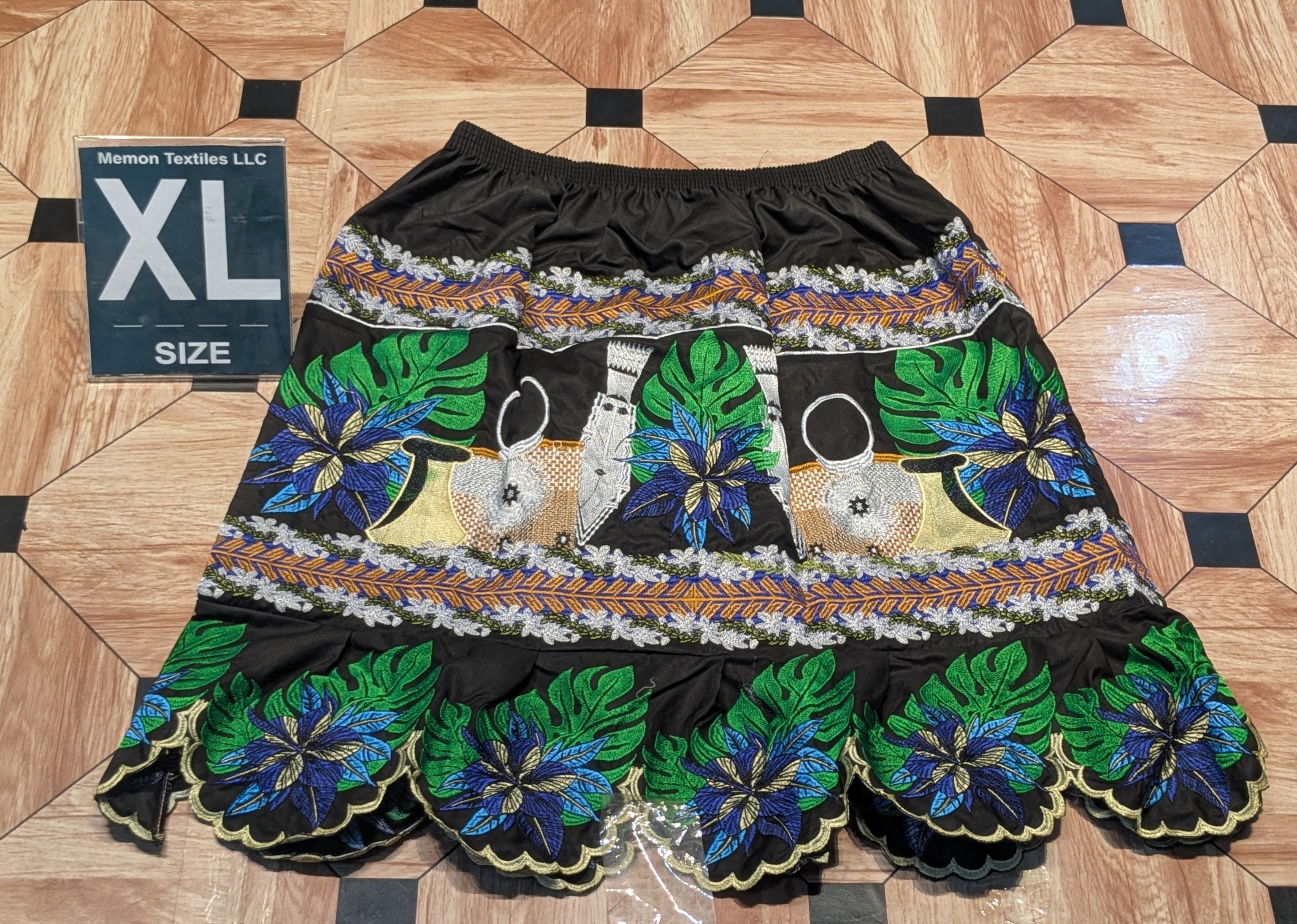 Floral Embroidered Island Skirts (Urohs) - XL