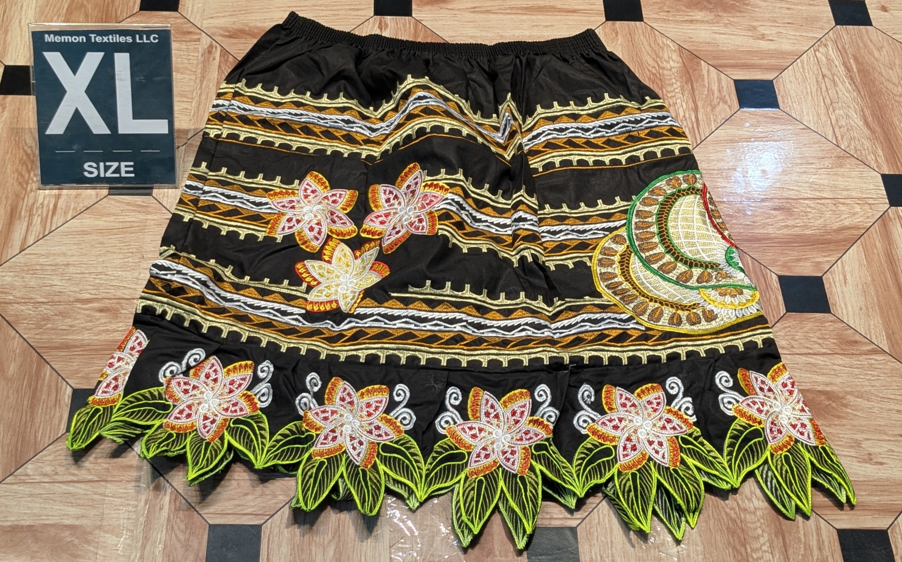 Floral Embroidered Island Skirts (Urohs) - XL