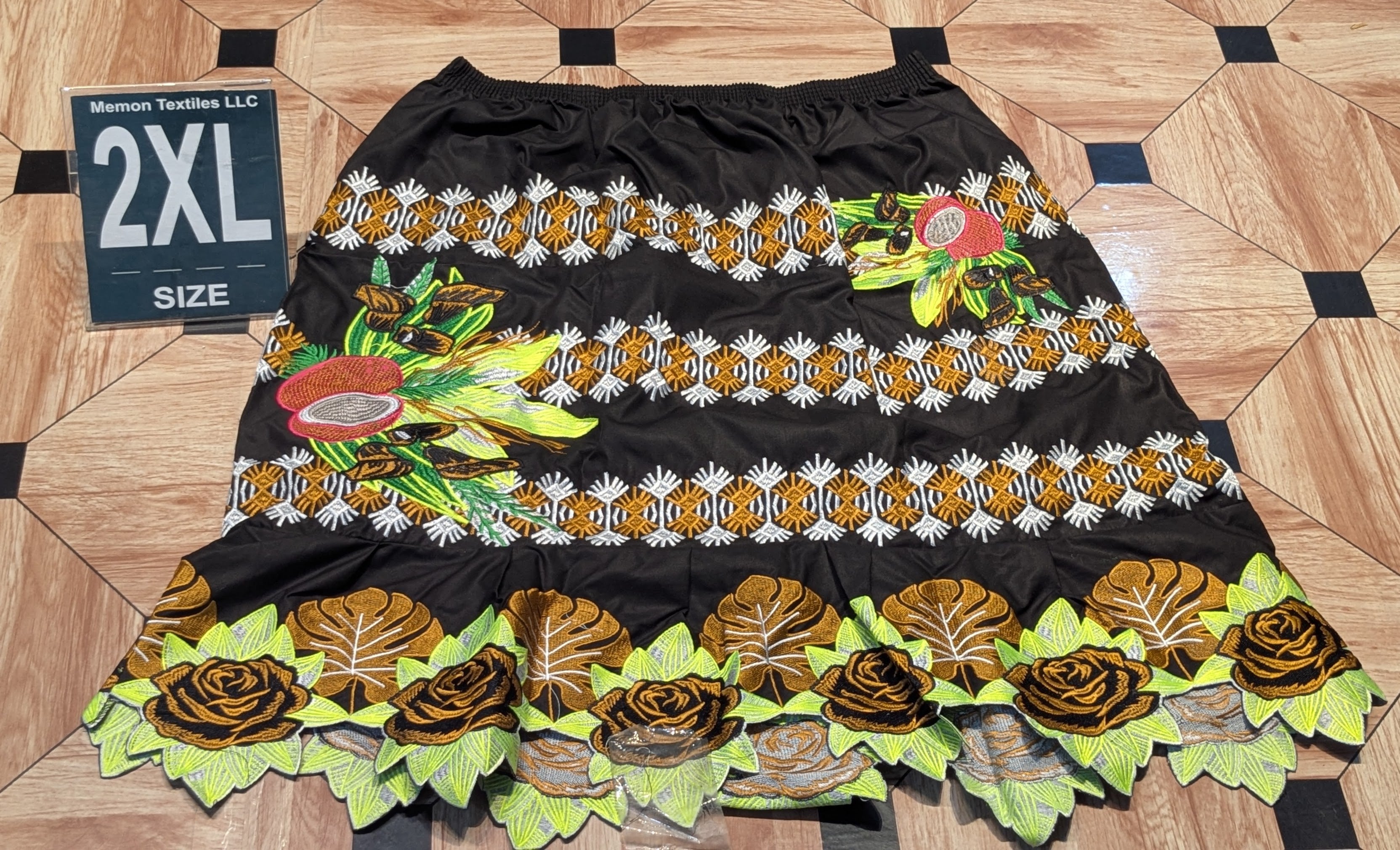 Floral Embroidered Island Skirts (Urohs) - 2XL