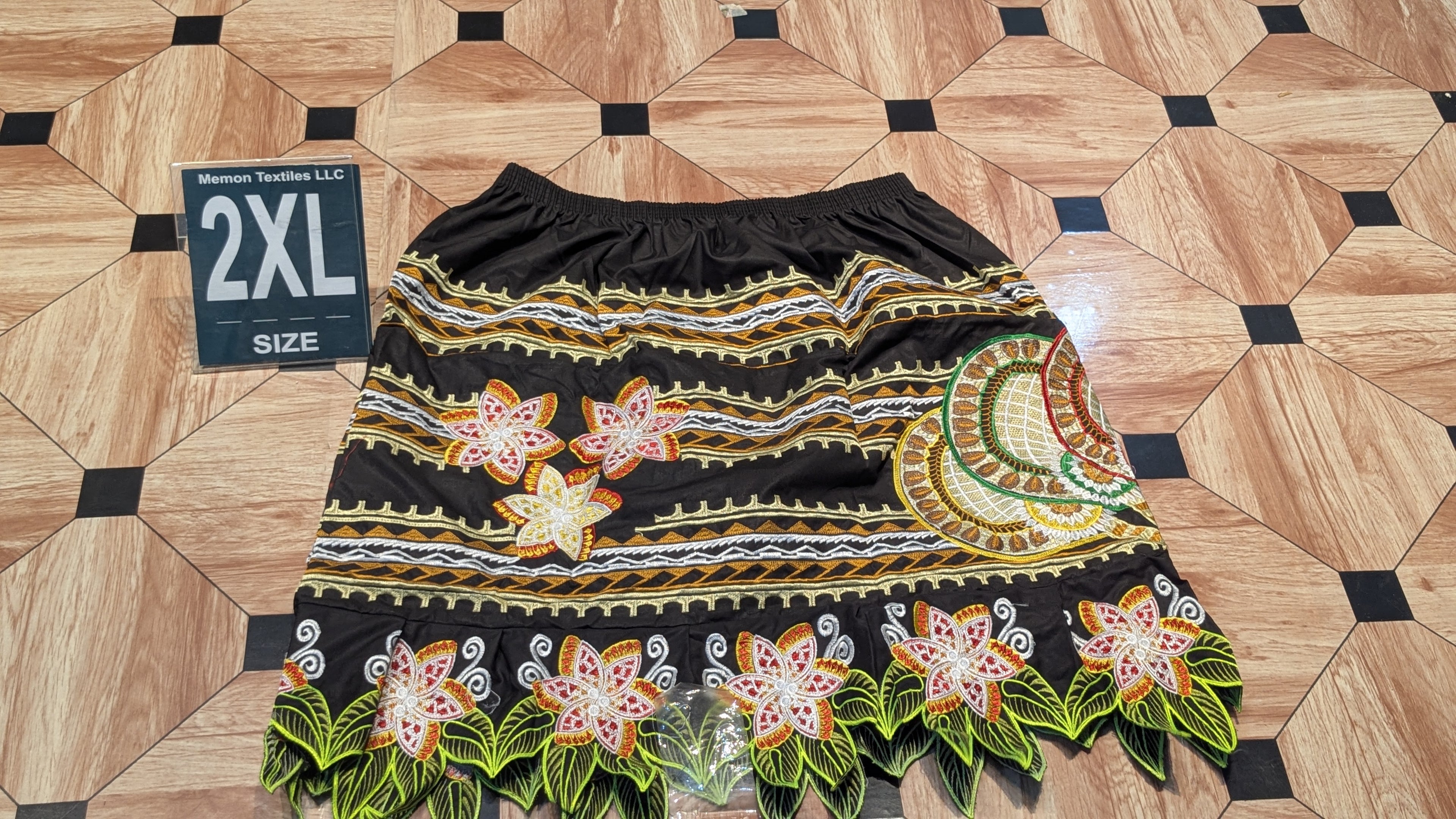 Floral Embroidered Island Skirts (Urohs) - 2XL