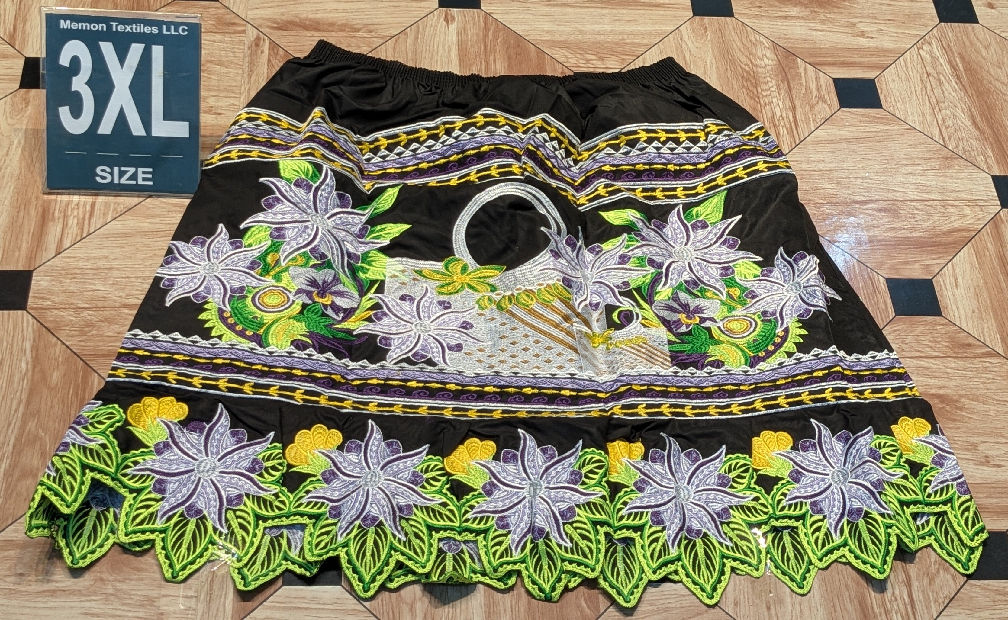 Floral Embroidered Island Skirts (Urohs) - 3XL