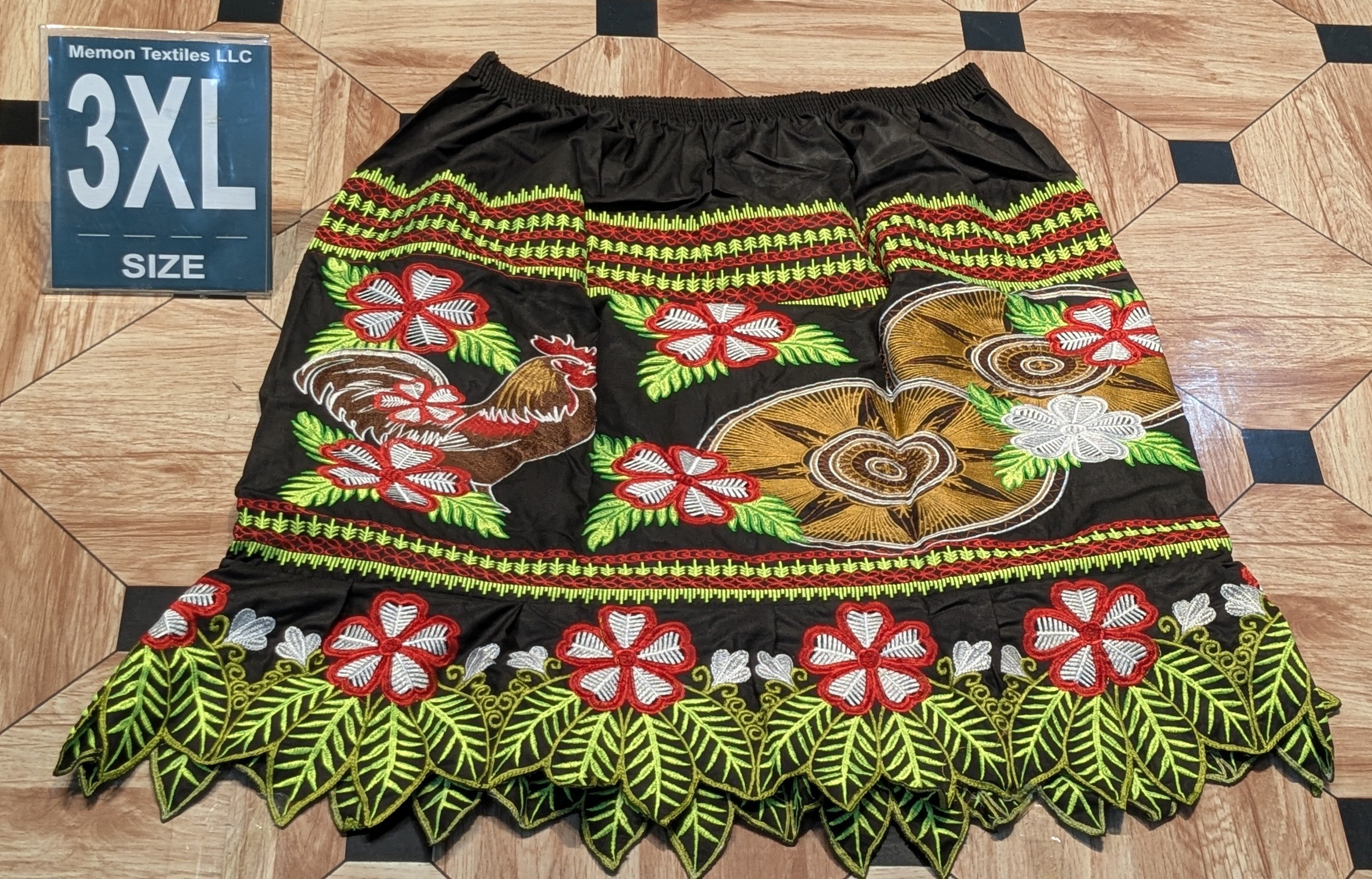 Floral Embroidered Island Skirts (Urohs) - 3XL