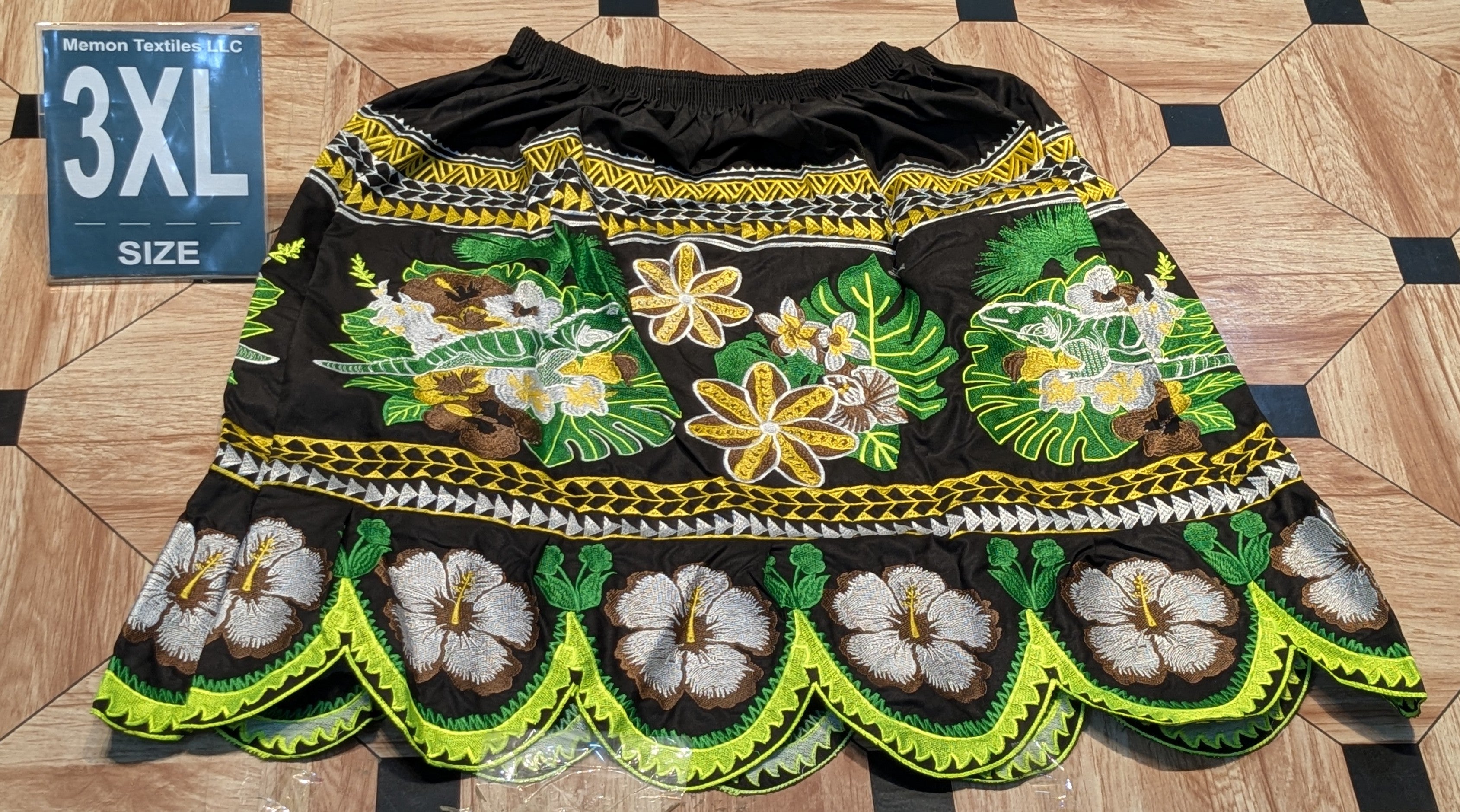 Floral Embroidered Island Skirts (Urohs) - 3XL