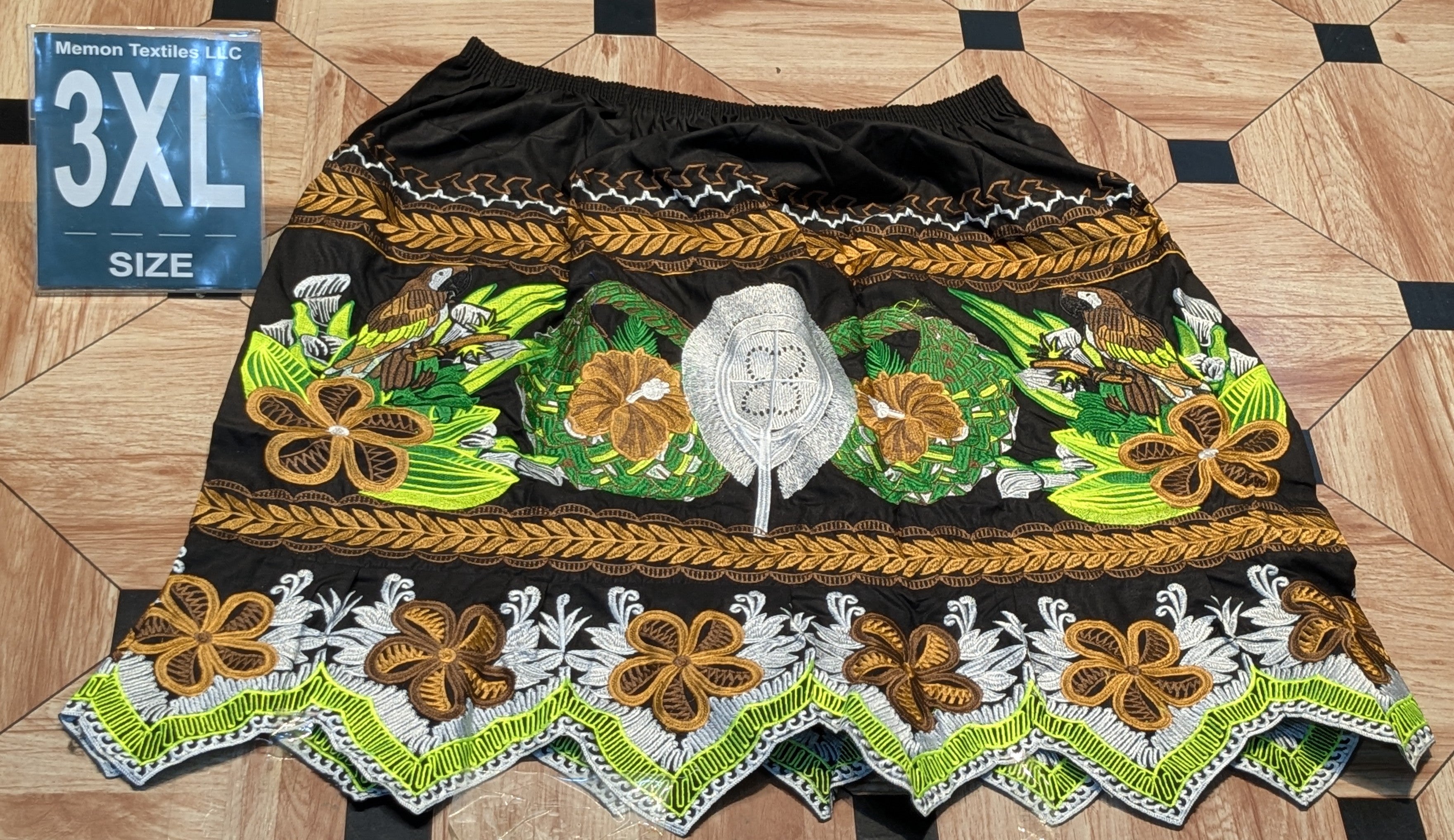Floral Embroidered Island Skirts (Urohs) - 3XL