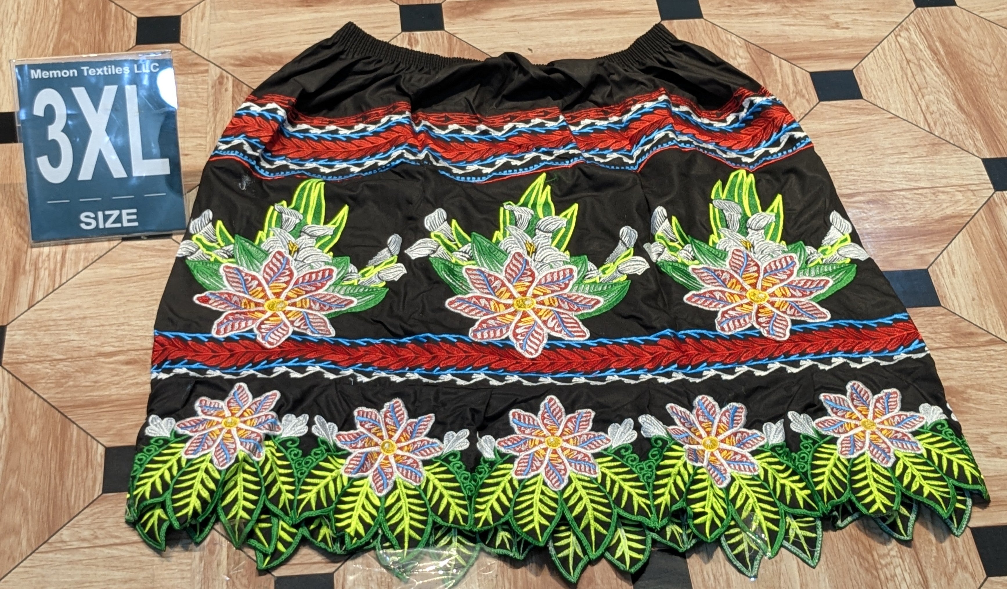 Floral Embroidered Island Skirts (Urohs) - 3XL