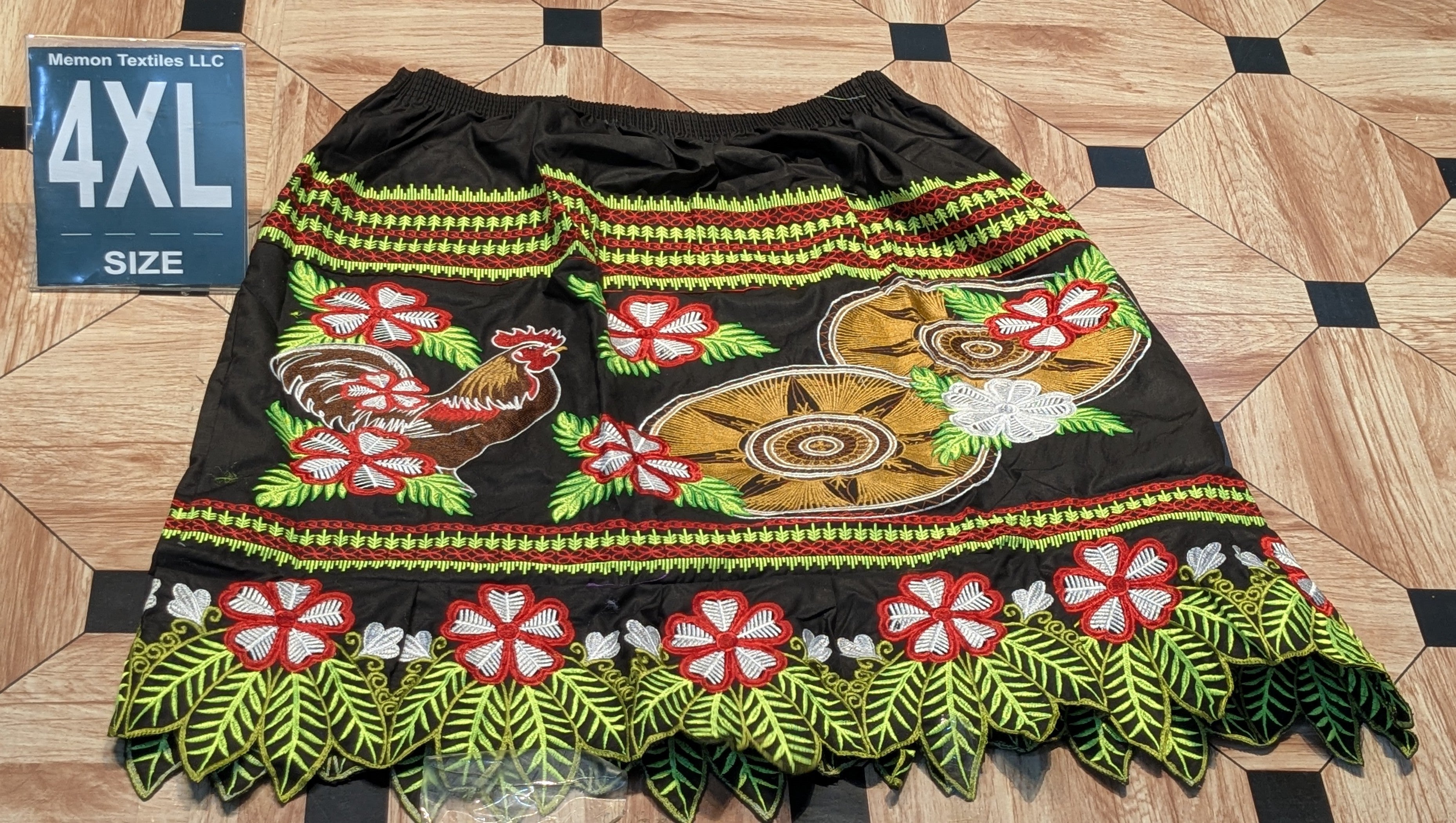 Floral Embroidered Island Skirts (Urohs) - 4XL