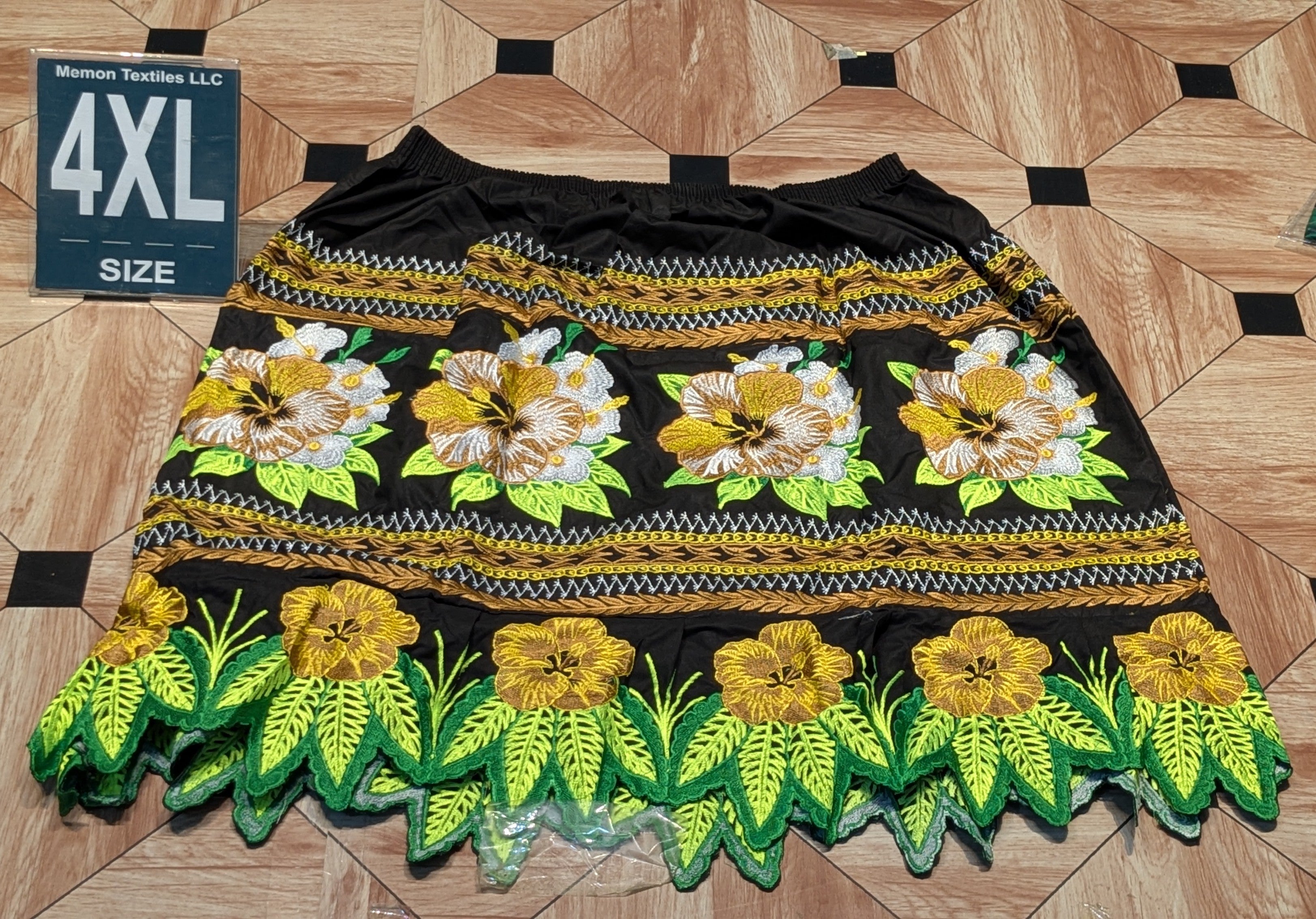Floral Embroidered Island Skirts (Urohs) - 4XL