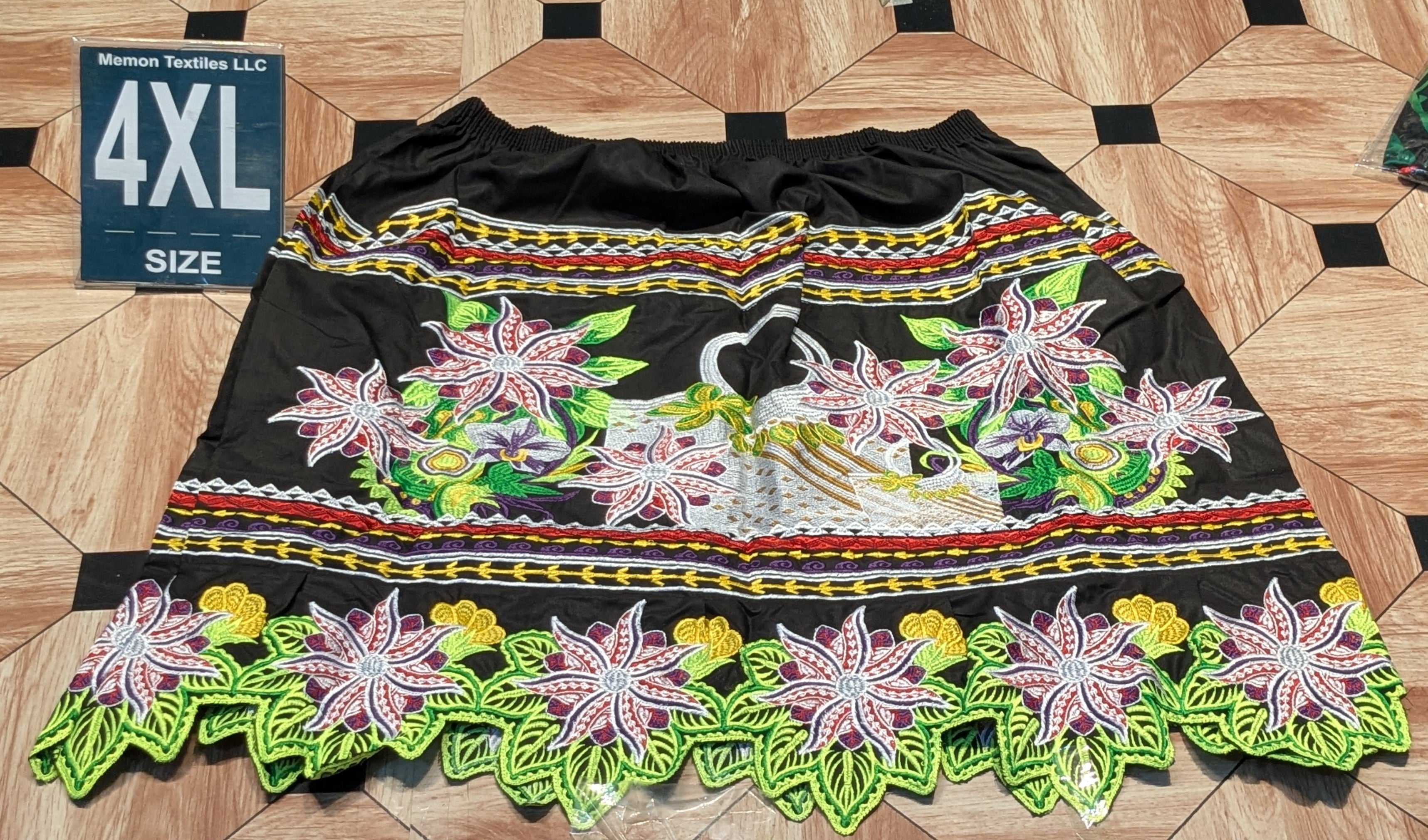 Floral Embroidered Island Skirts (Urohs) - 4XL