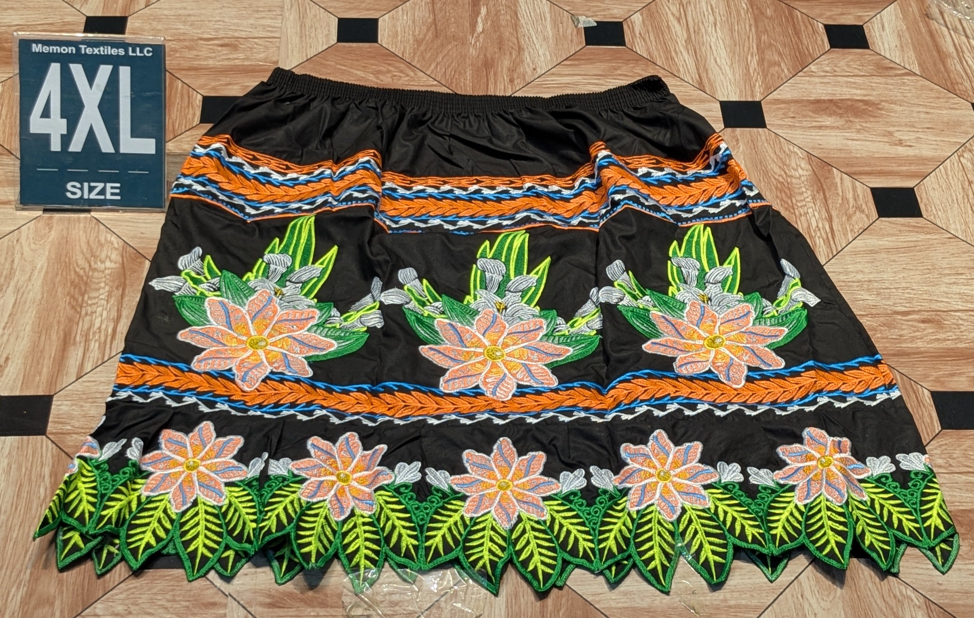 Floral Embroidered Island Skirts (Urohs) - 4XL