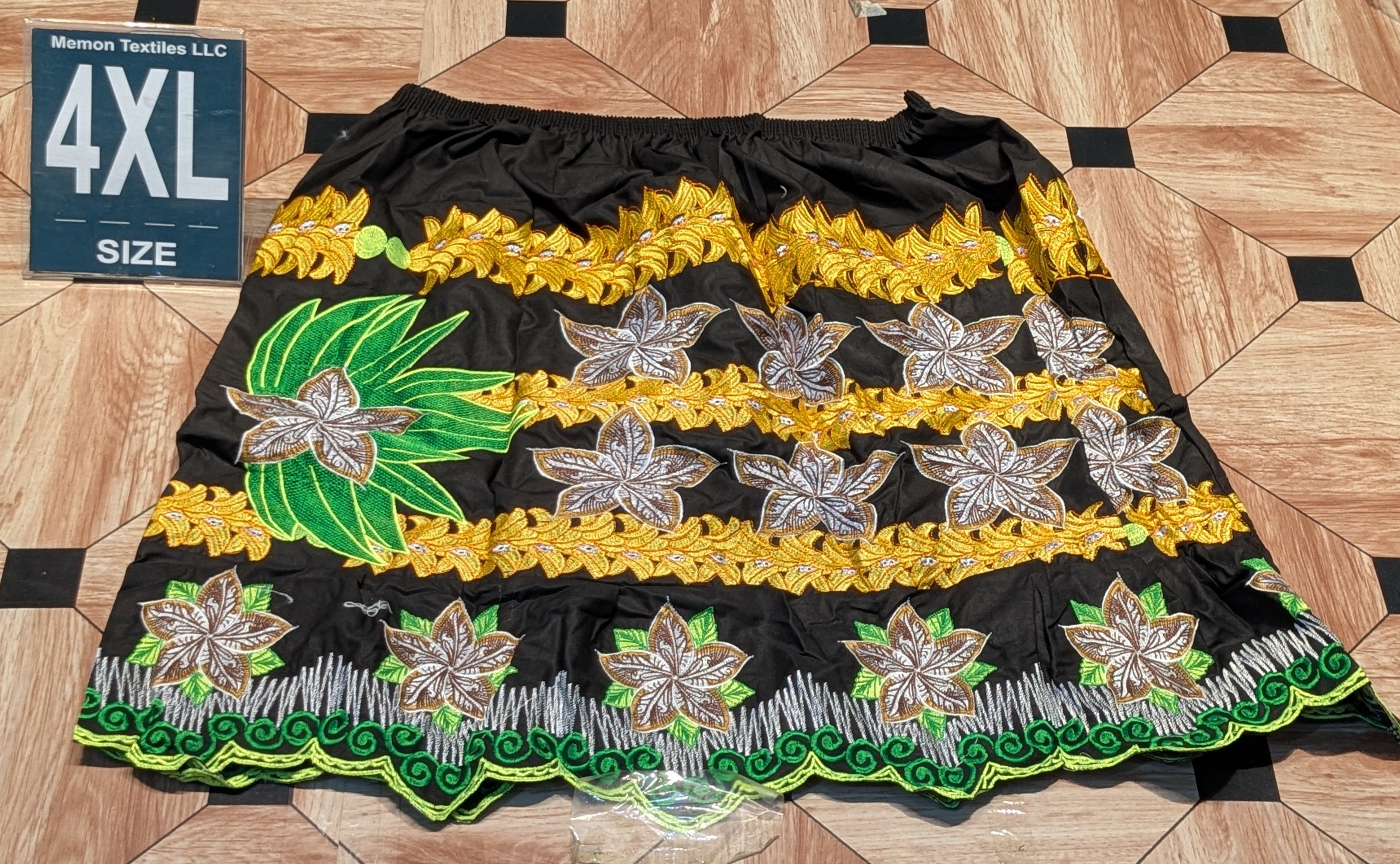 Floral Embroidered Island Skirts (Urohs) - 4XL