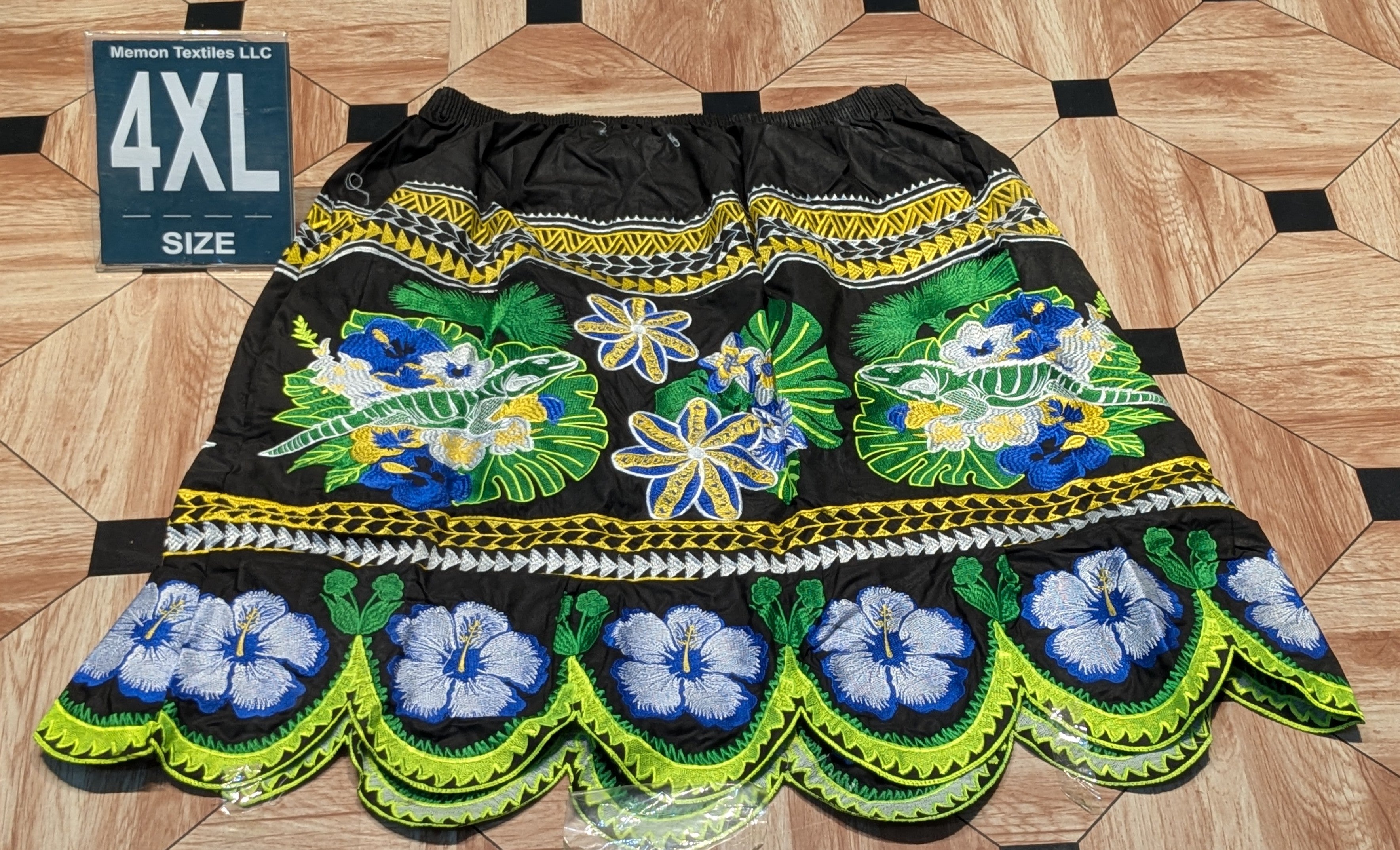 Floral Embroidered Island Skirts (Urohs) - 4XL