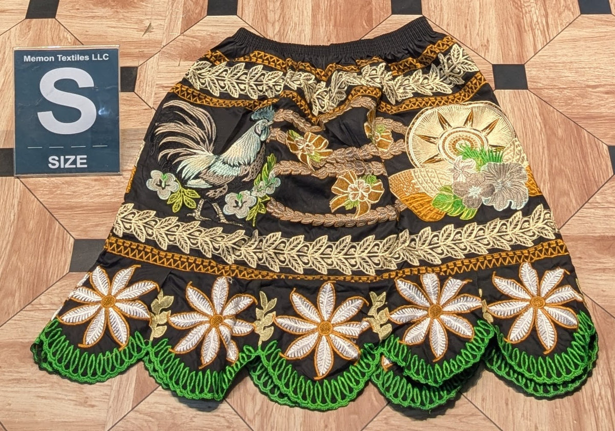 Floral Embroidered Island Skirts (Urohs) - S