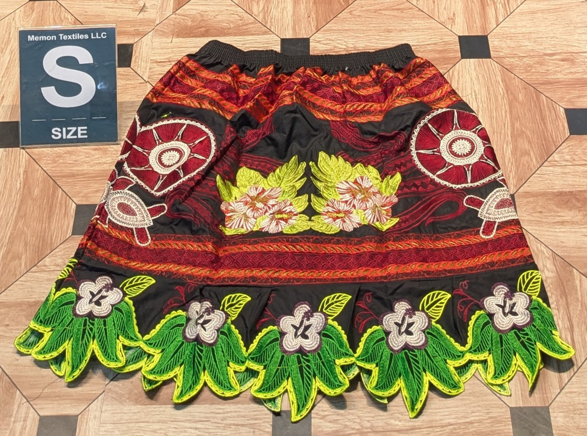Floral Embroidered Island Skirts (Urohs) - S