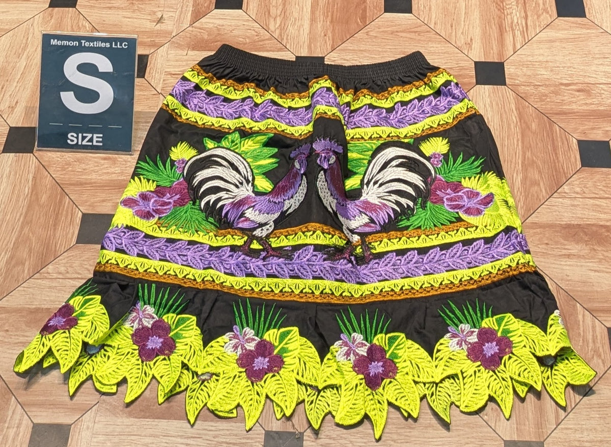 Floral Embroidered Island Skirts (Urohs) - S
