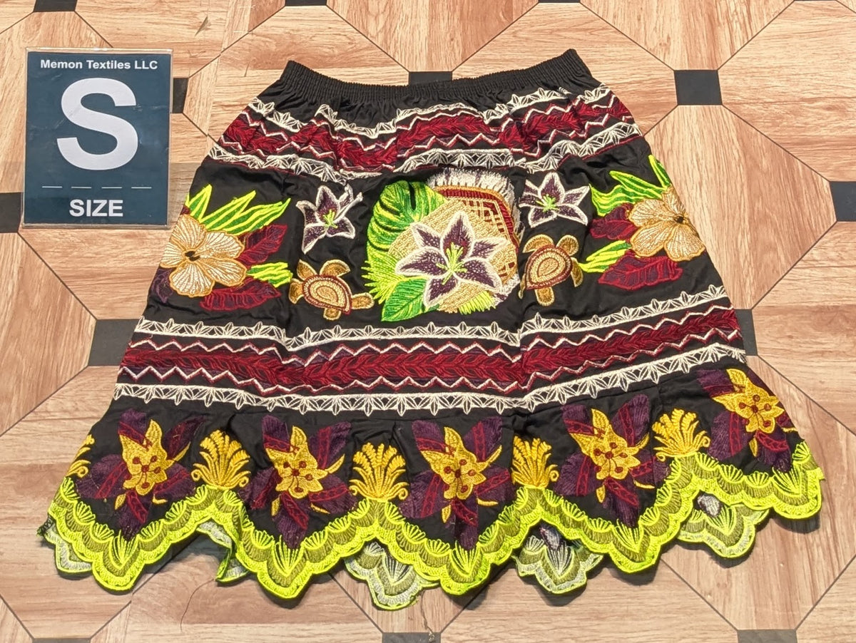 Floral Embroidered Island Skirts (Urohs) - S