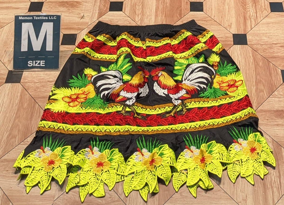 Floral Embroidered Island Skirts (Urohs) - M
