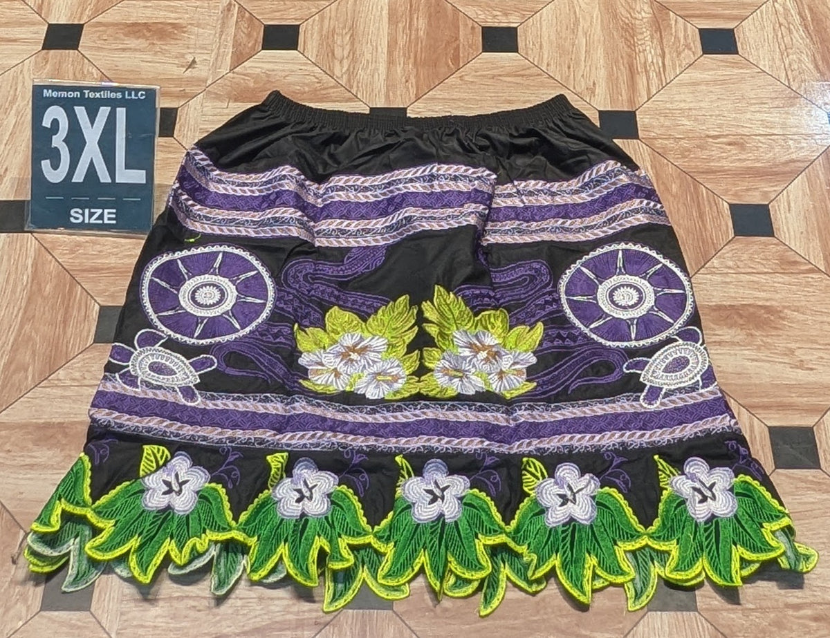 Floral Embroidered Island Skirts (Urohs) - 3XL