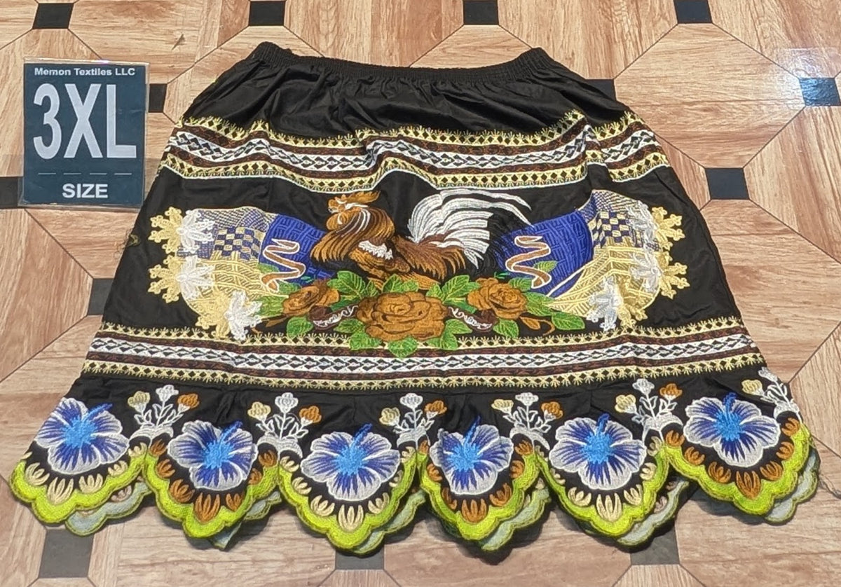 Floral Embroidered Island Skirts (Urohs) - 3XL